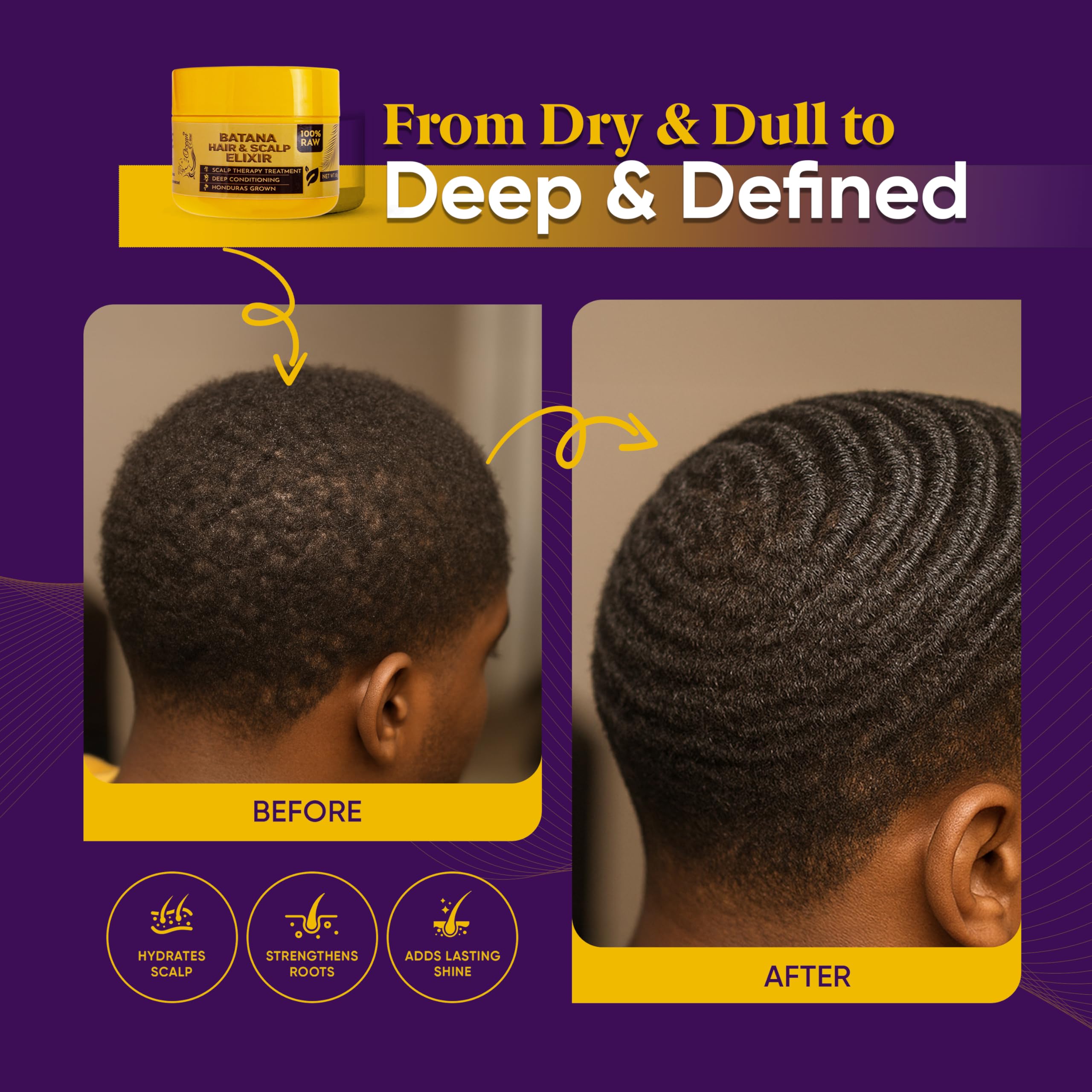 Batana oil rosemary oil and castor oil formula for waves