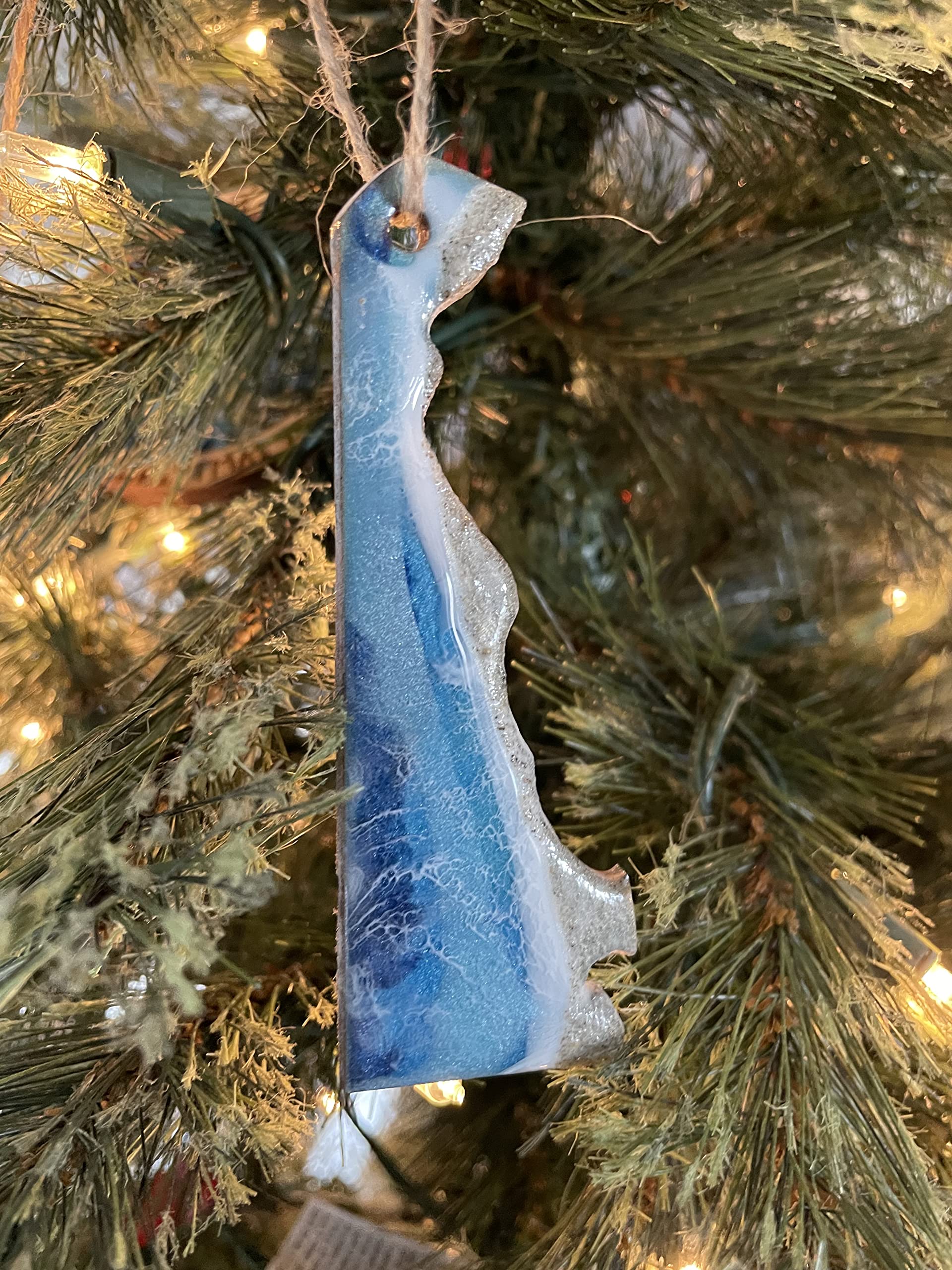 Real beach sand in resin ornament each unique