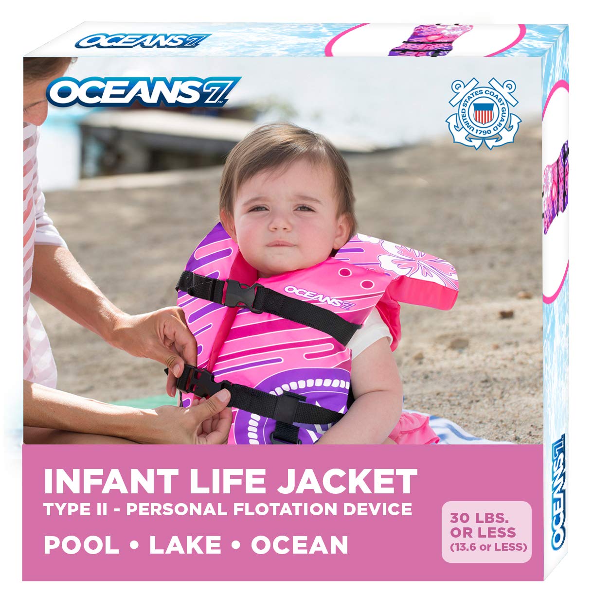 Oceans 7 US Coast Guard Approved life jacket vest for infants to youth