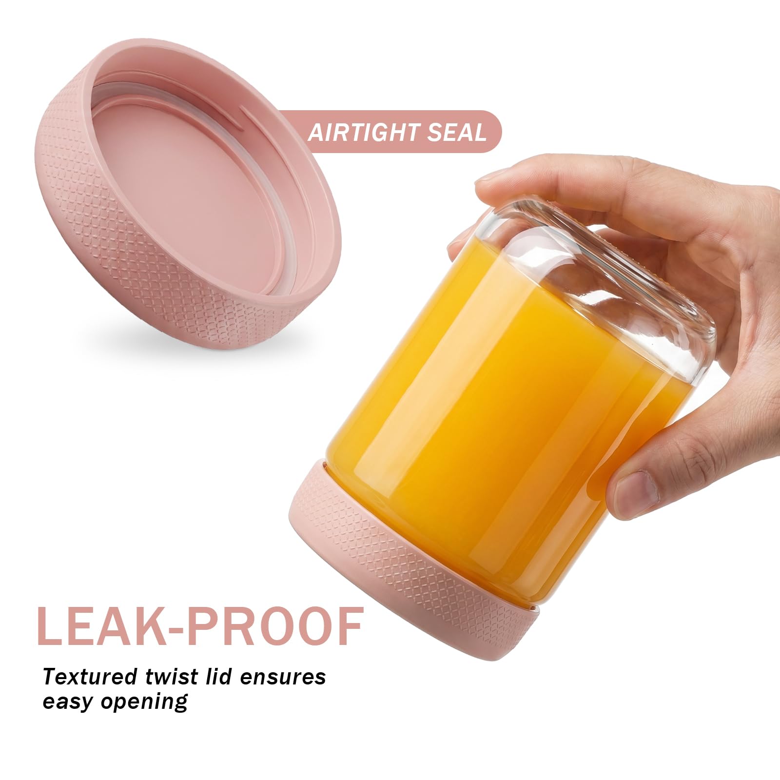 OcePor glass jar wide-mouth design with spoon holder