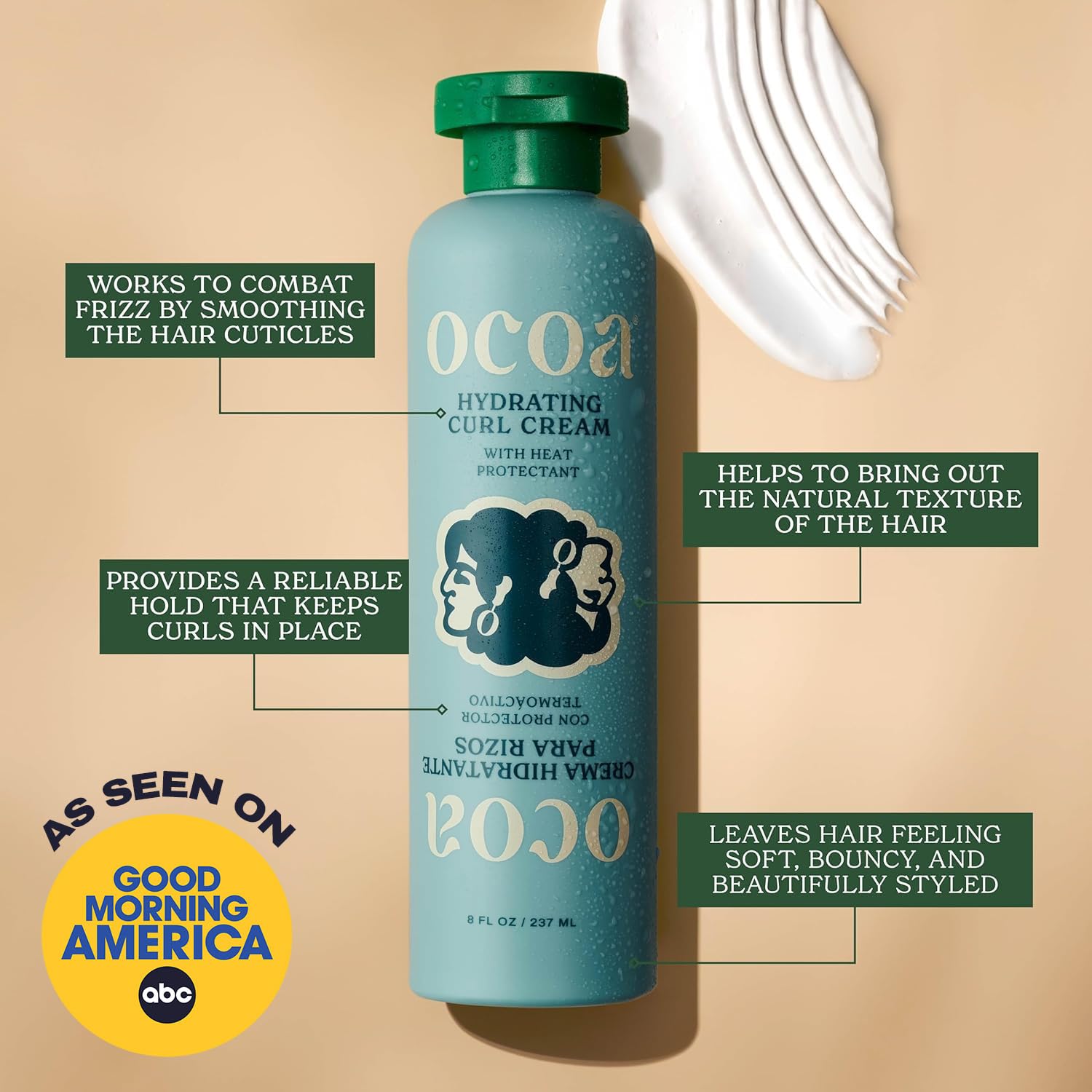 OCOA Beauty curl cream for curly hair and waves