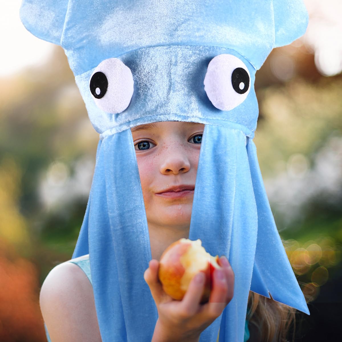 Kids and adults wearing octopus hat cosplay accessory