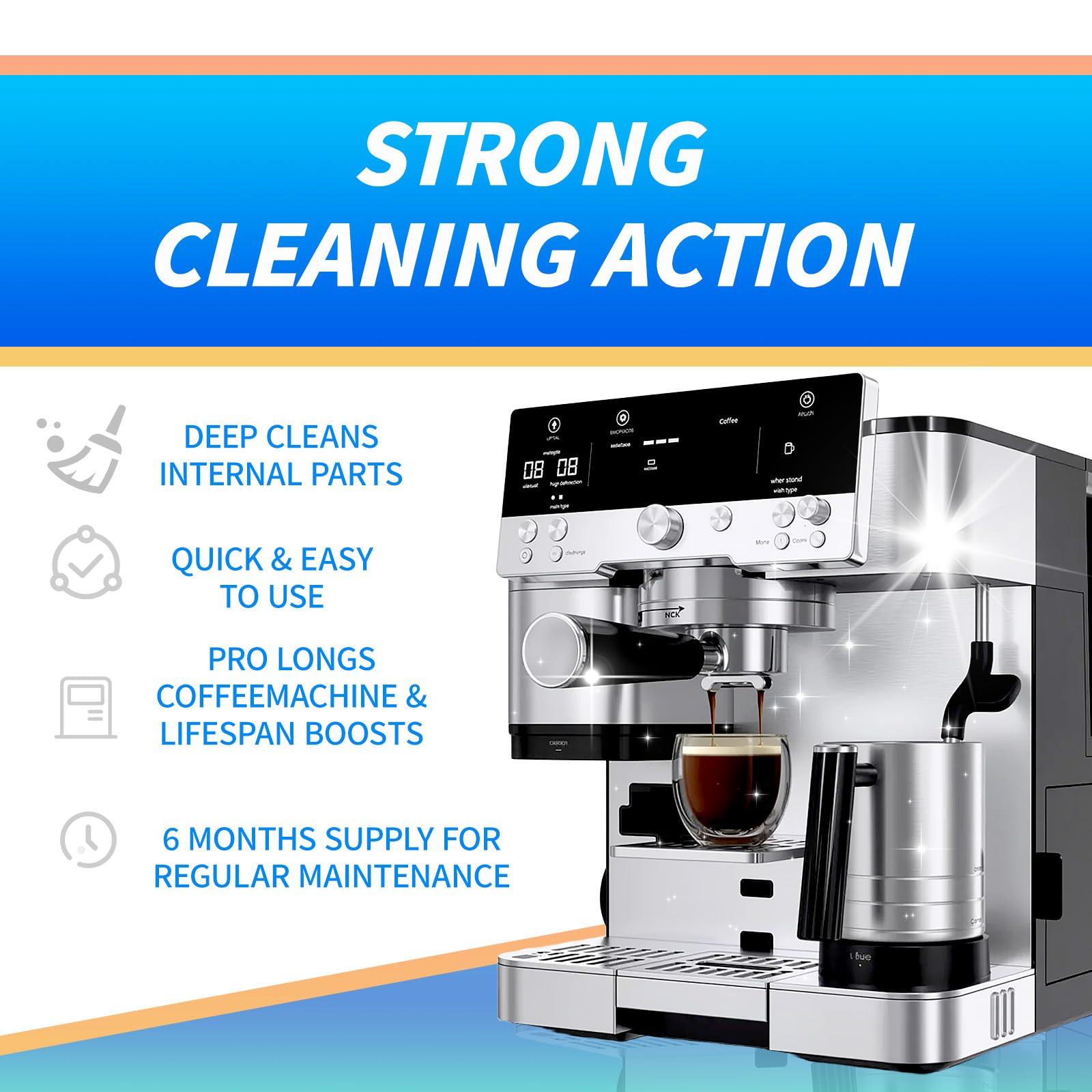 16 cleaning tablets for espresso cleaning