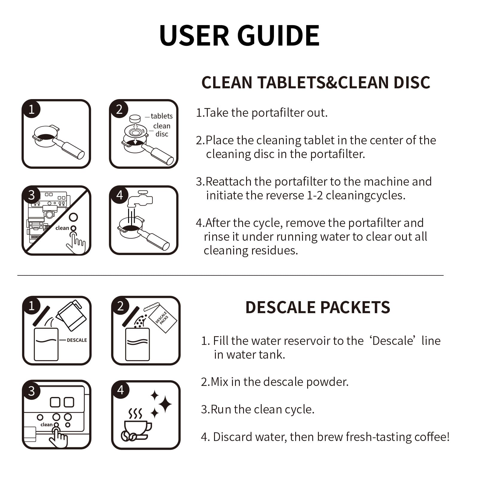 OCTPLAY descaling packets and cleaning tablets set