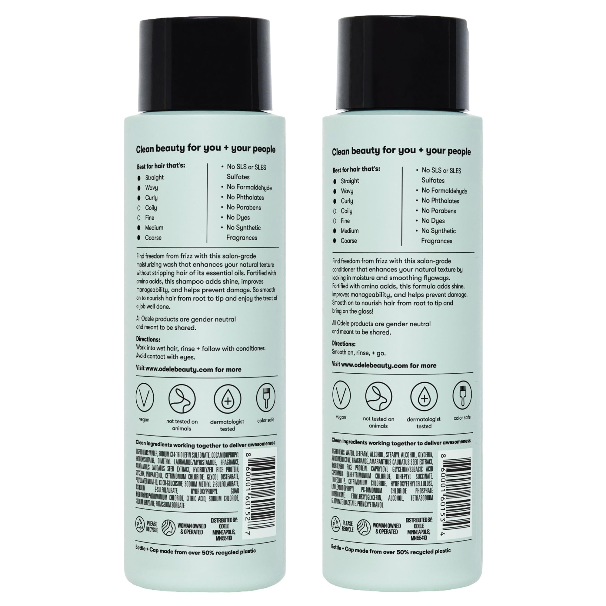 Odele shampoo and conditioner set display carton