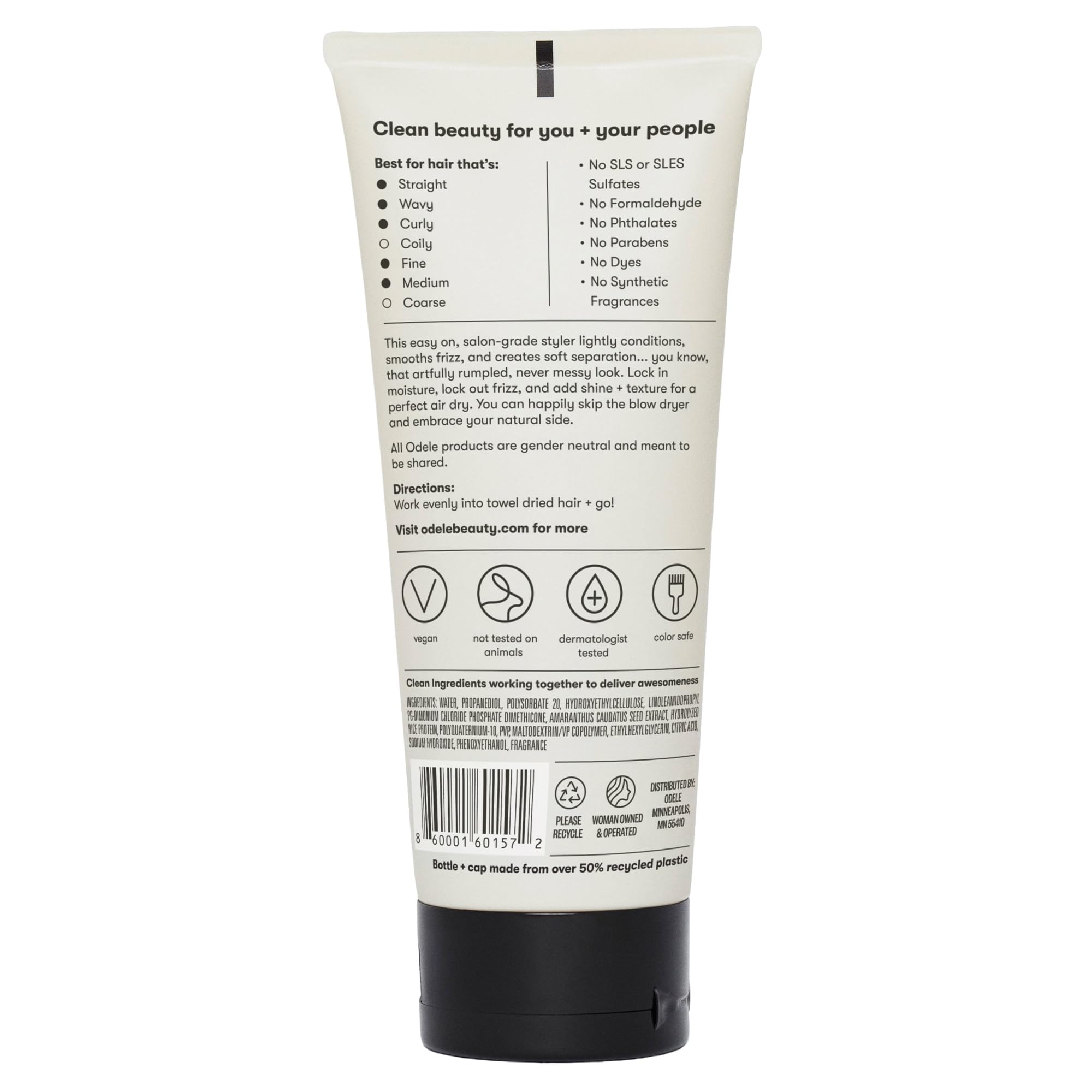 No-heat styling with Odele Air Dry Styler