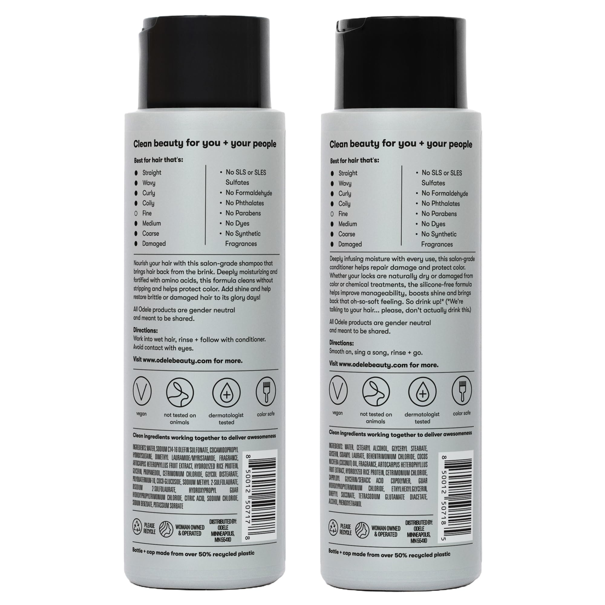 Odele vegan cruelty-free color-safe label