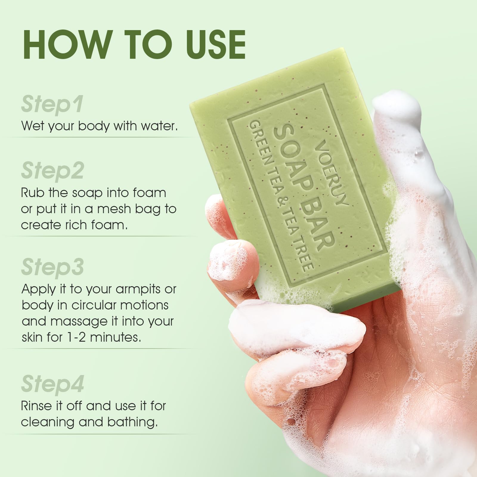 Reusable soap bag included with vegan cruelty-free soap