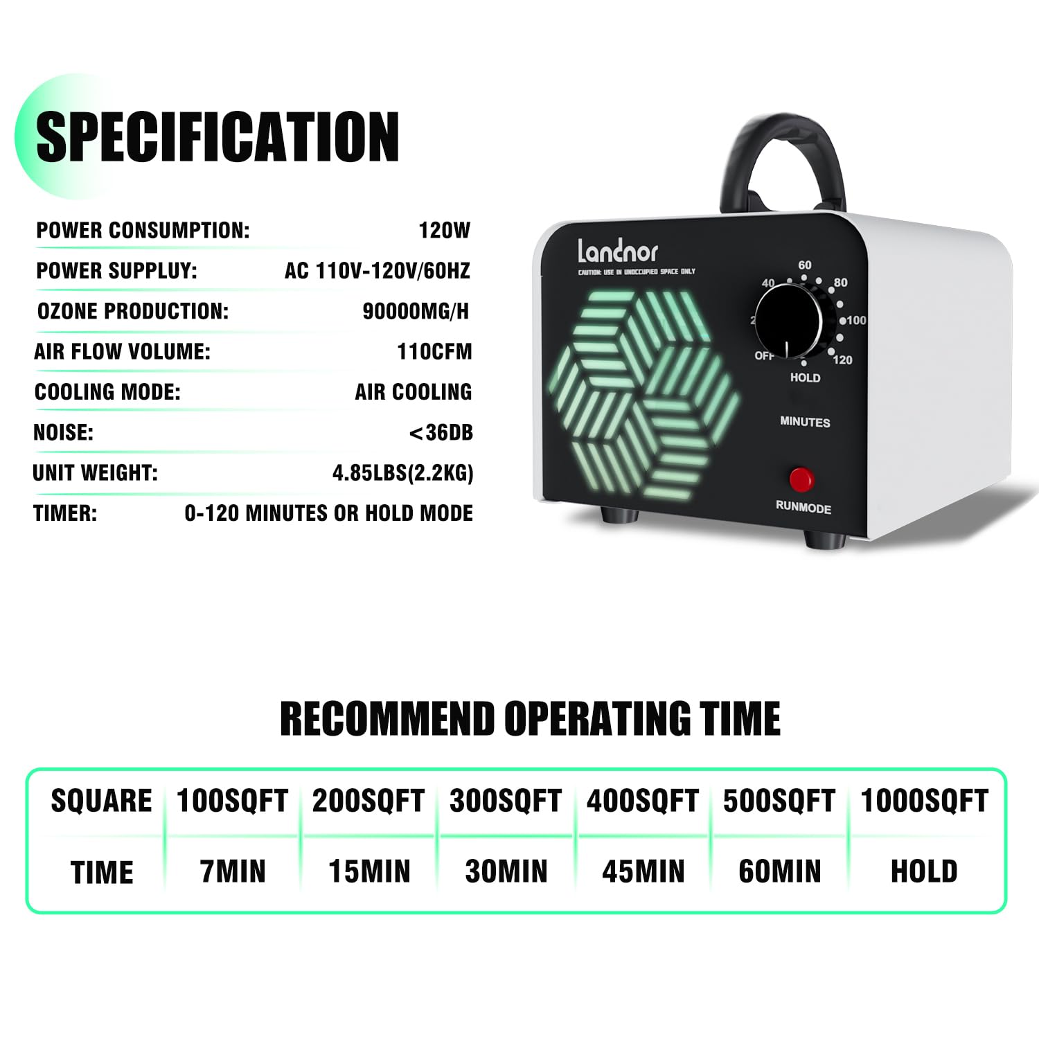 ready to use no assembly required ozone device