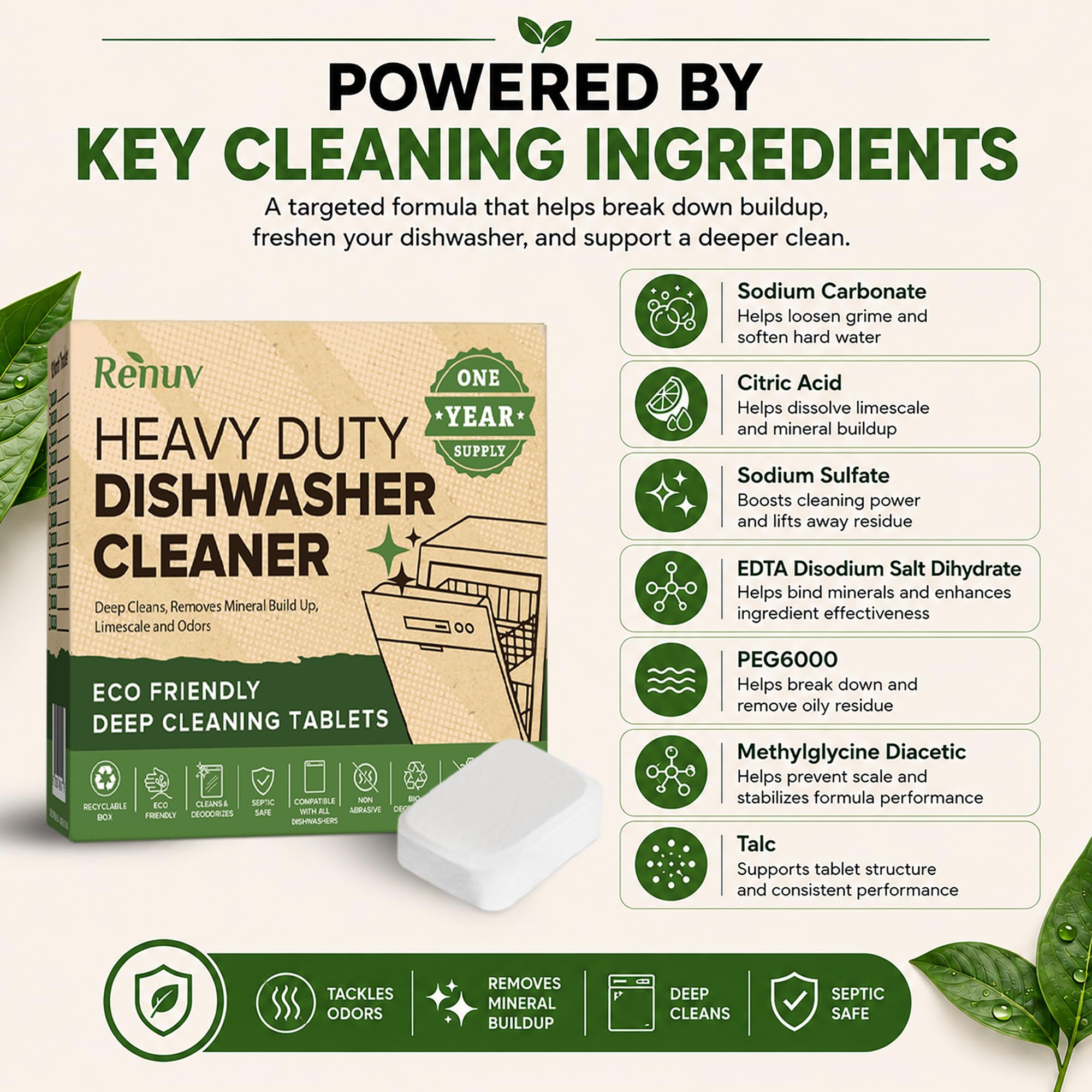 Monthly maintenance dishwasher cleaner tabs image