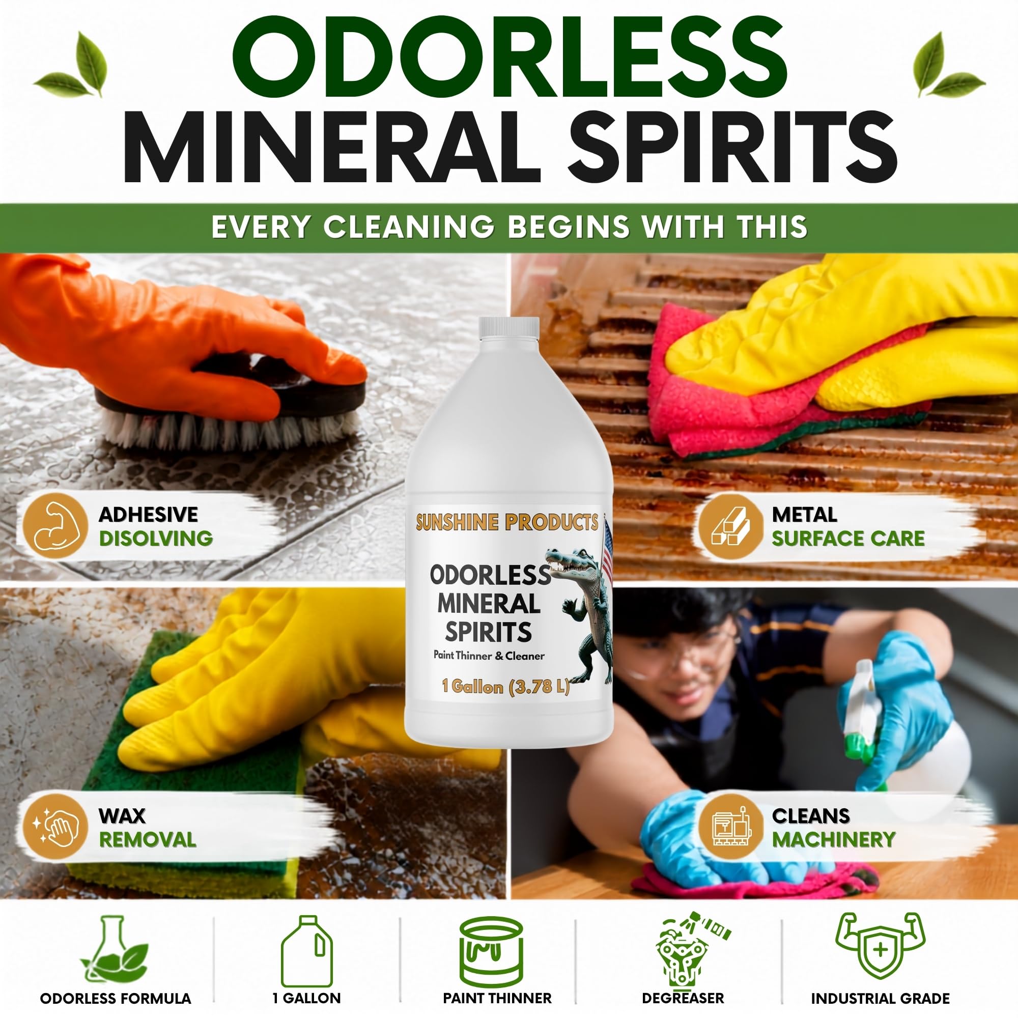 Odorless Mineral Spirits USA made packaging photo