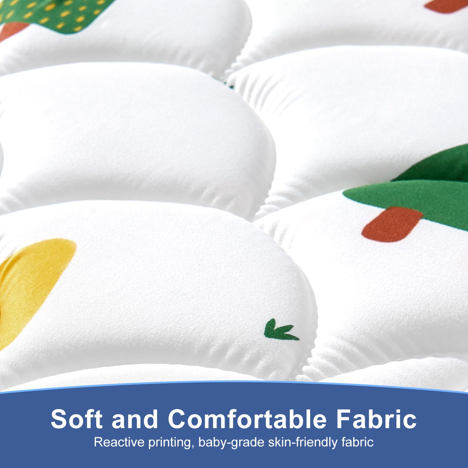 Odorless fabric on mini crib mattress