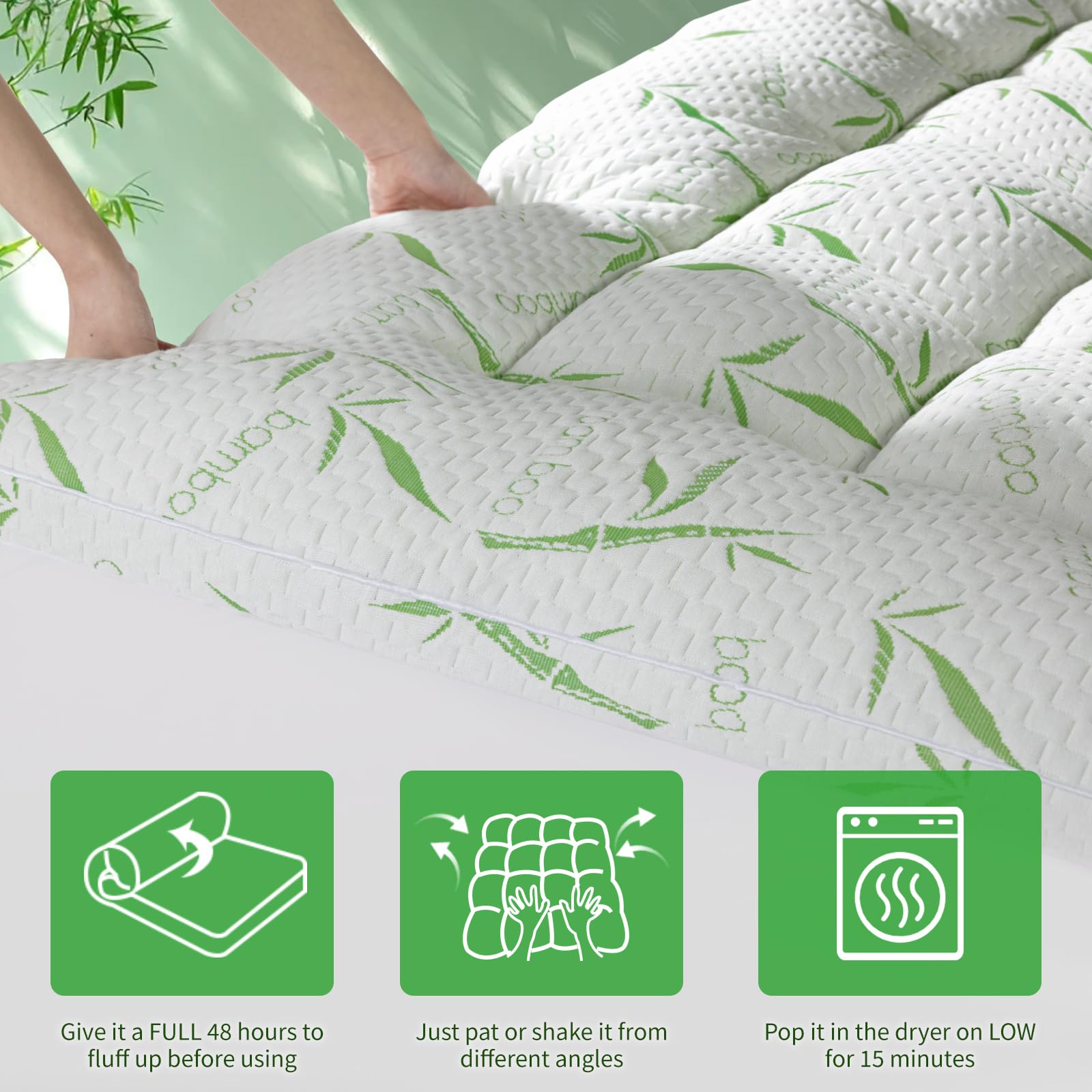 pillow top mattress pad cover close up