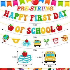 Of School banner with apple pattern detail