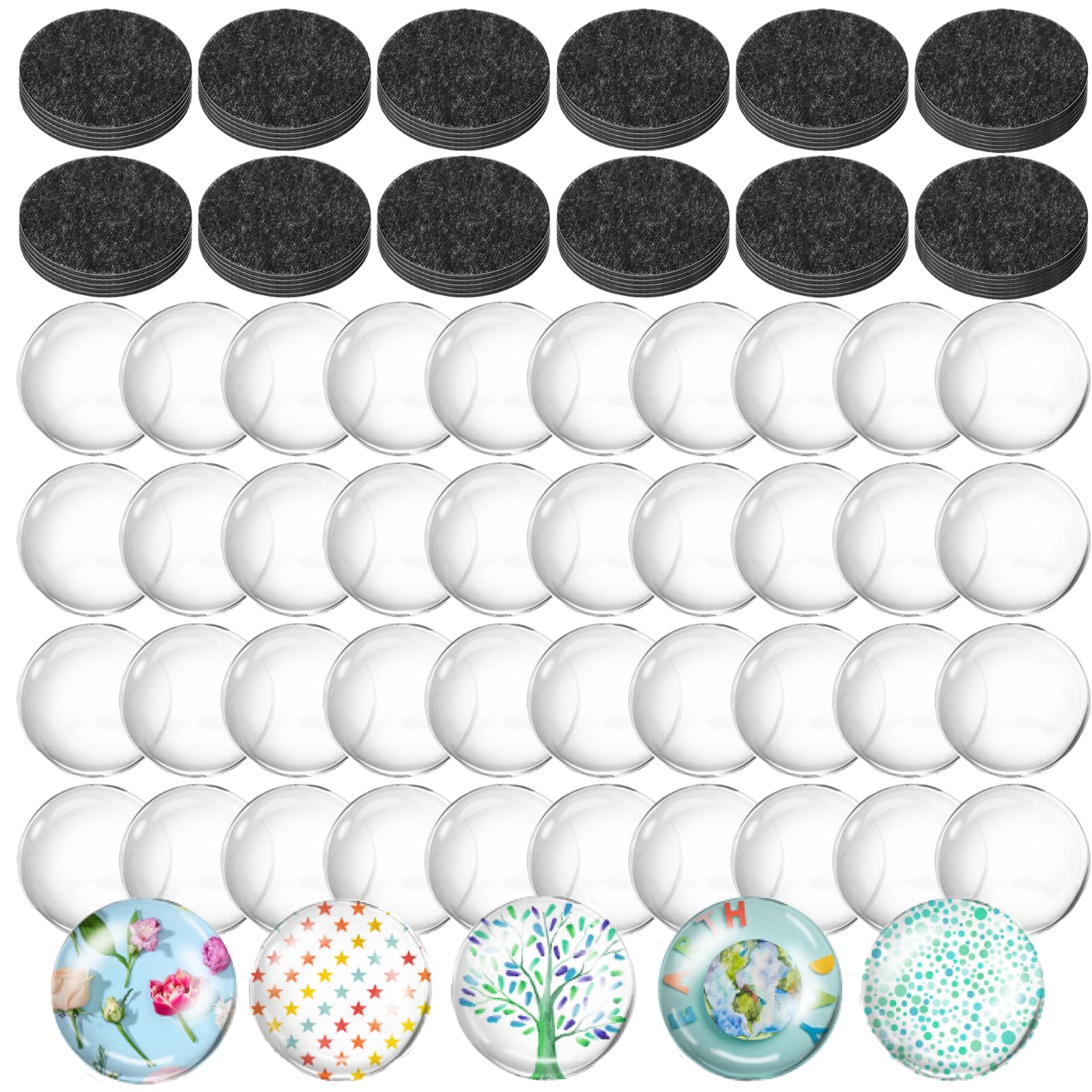 Office and classroom craft magnets with glass cabochons