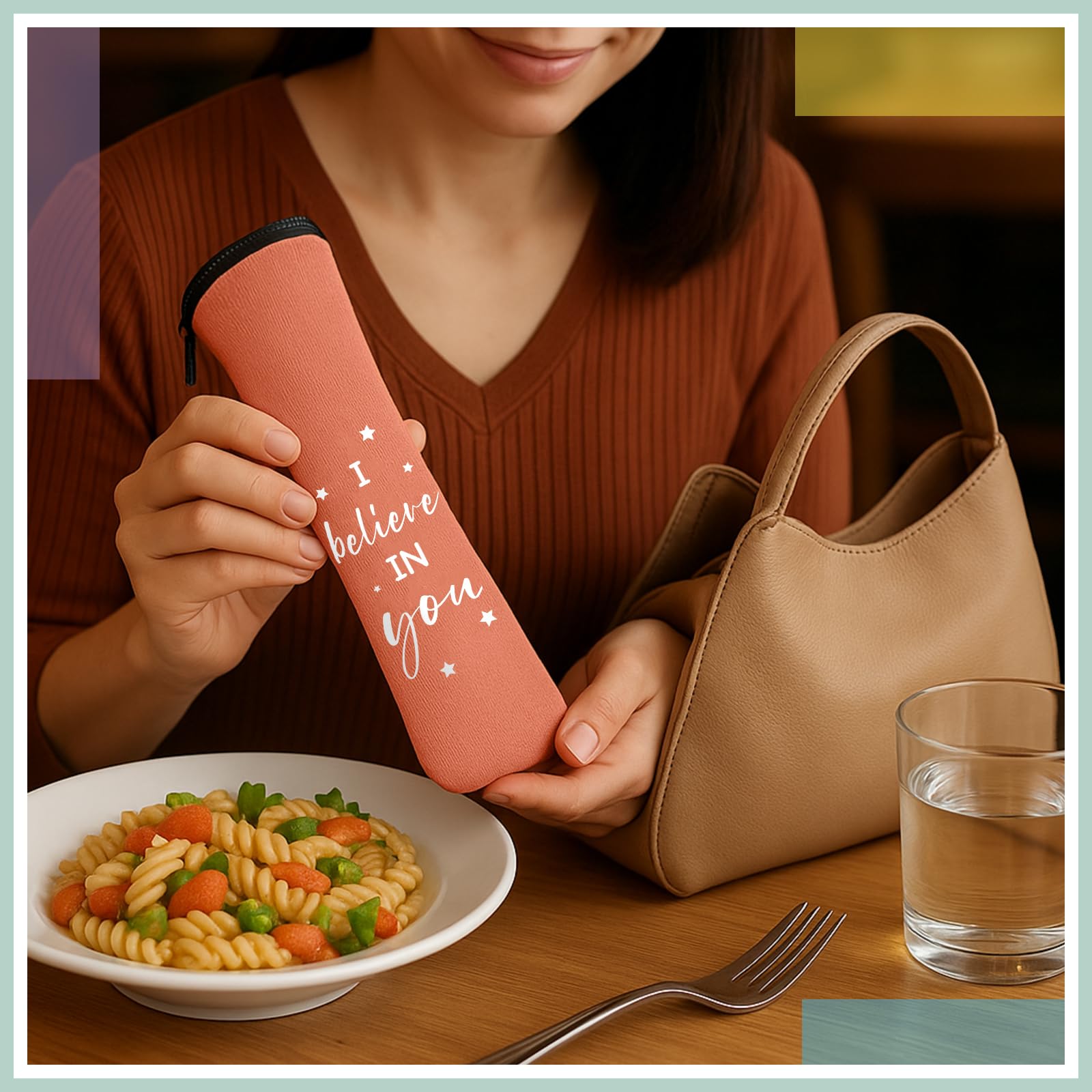 Pack of 12 travel flatware sets for coworkers