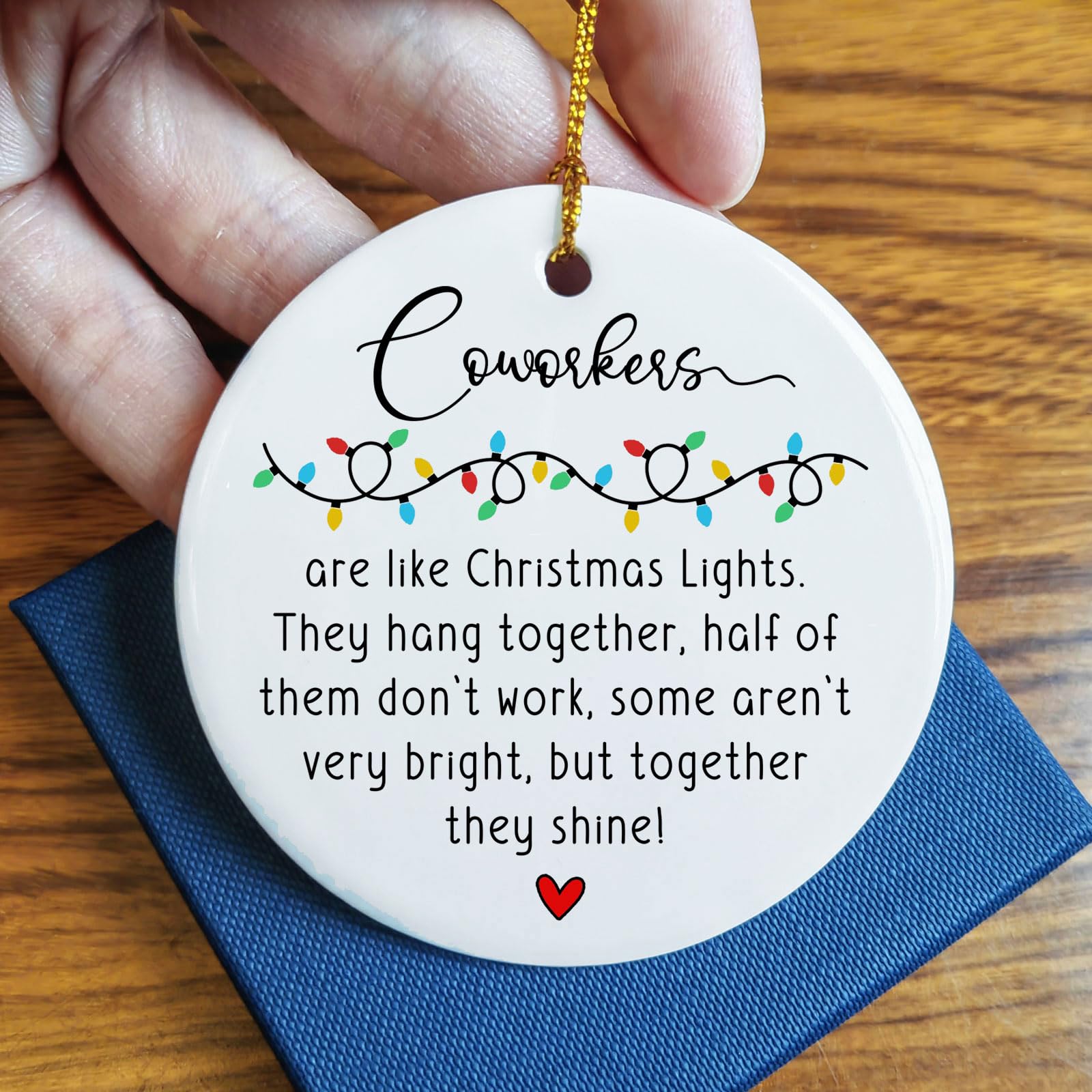 Gift box packaging for Coworkers Are Like Christmas Lights Christmas Ornament