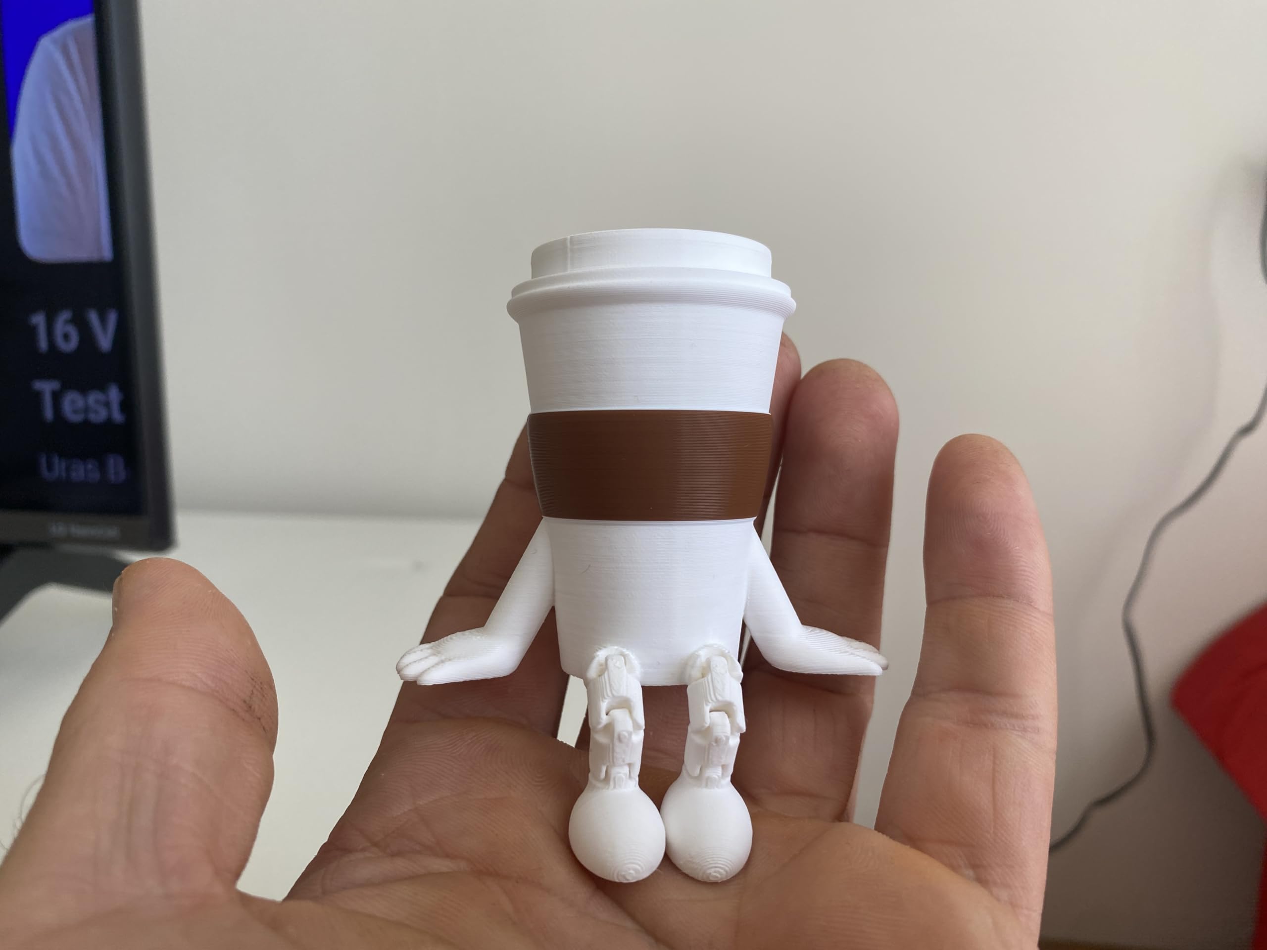 Cute coffee cup figurine for home office display