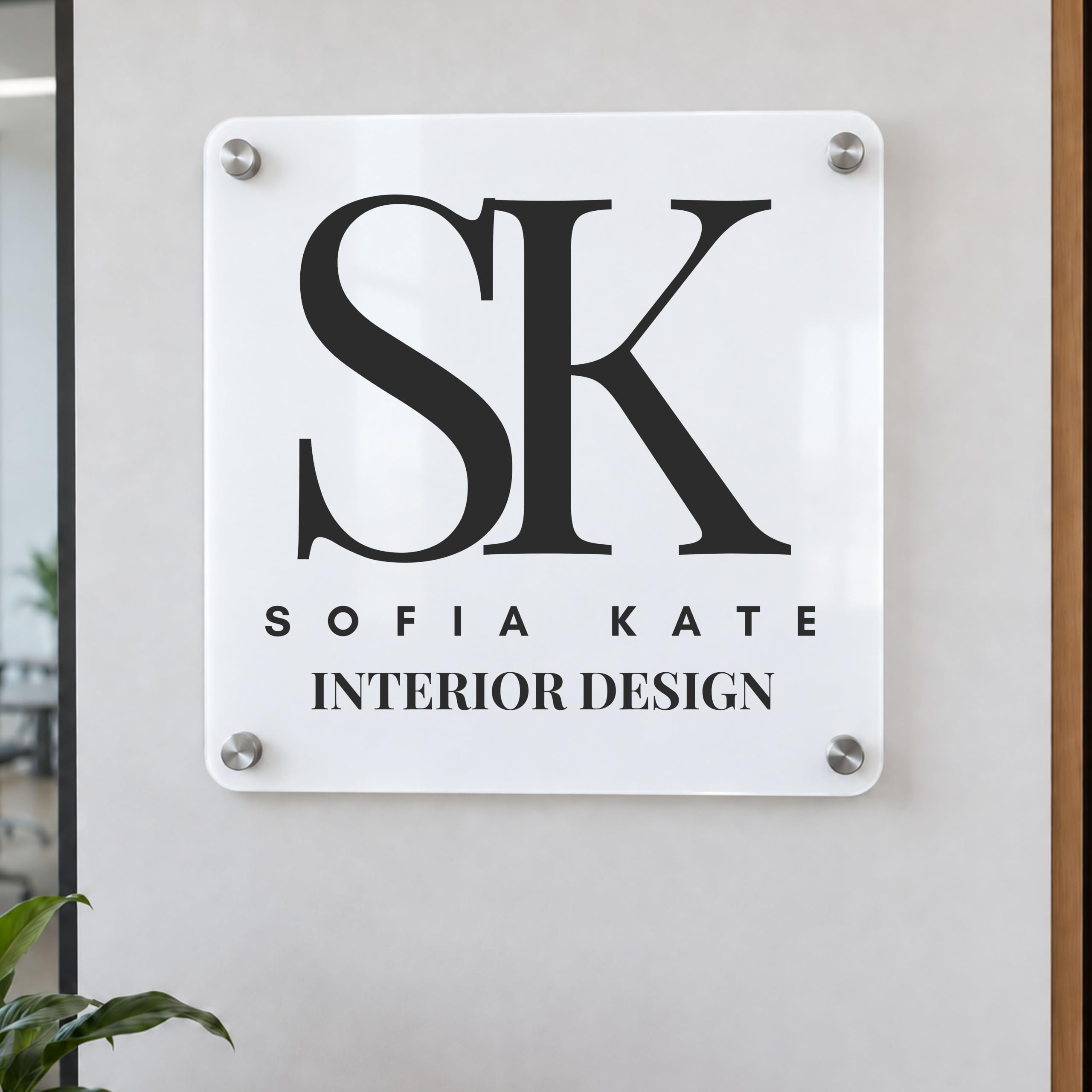 Acrylic sign suitable for corporate office spaces
