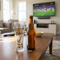 Official FIFA World Cup 2026 Edition 11oz Trophy Beer Glass top view