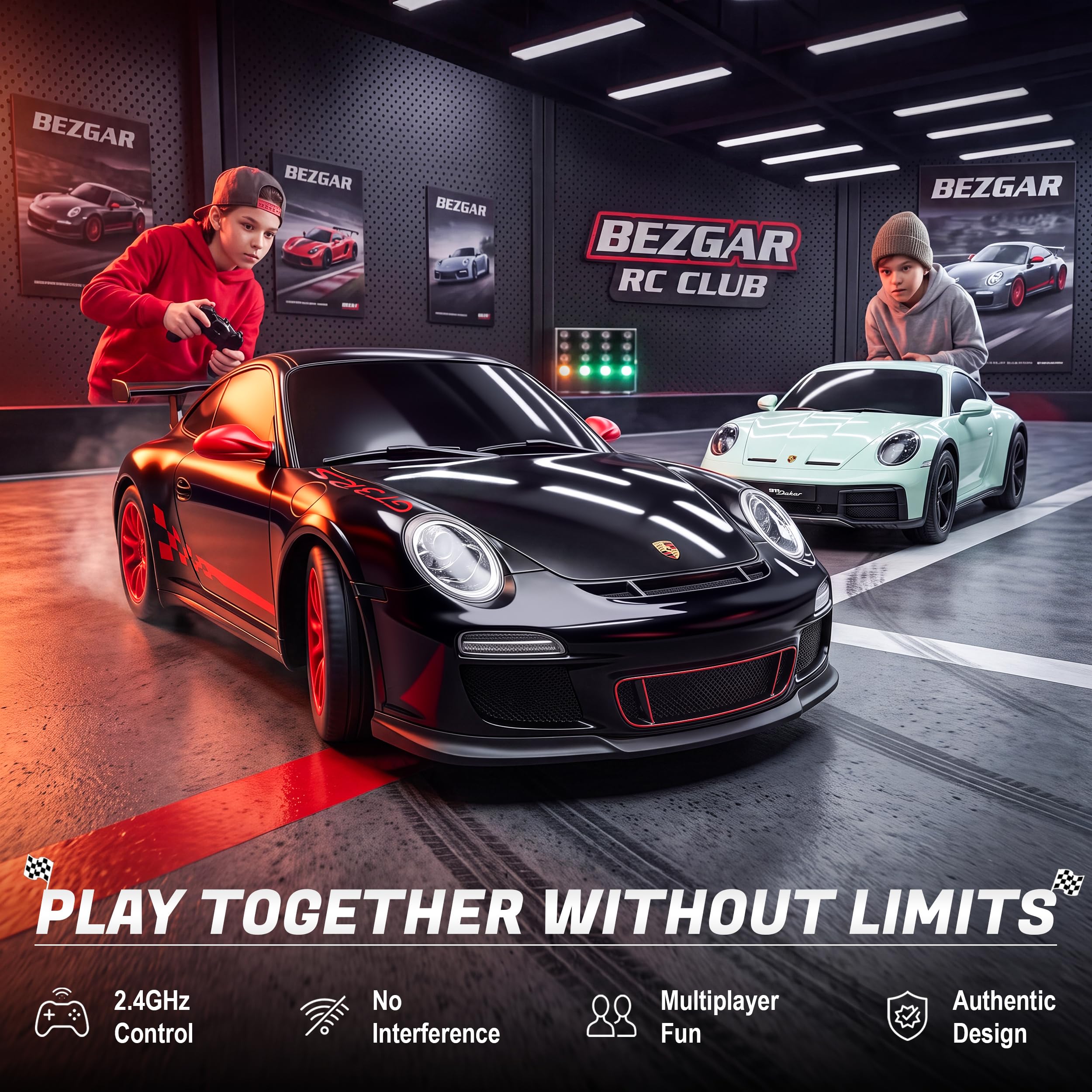 Officially licensed Porsche 911 GT3 RS scale replica rear view