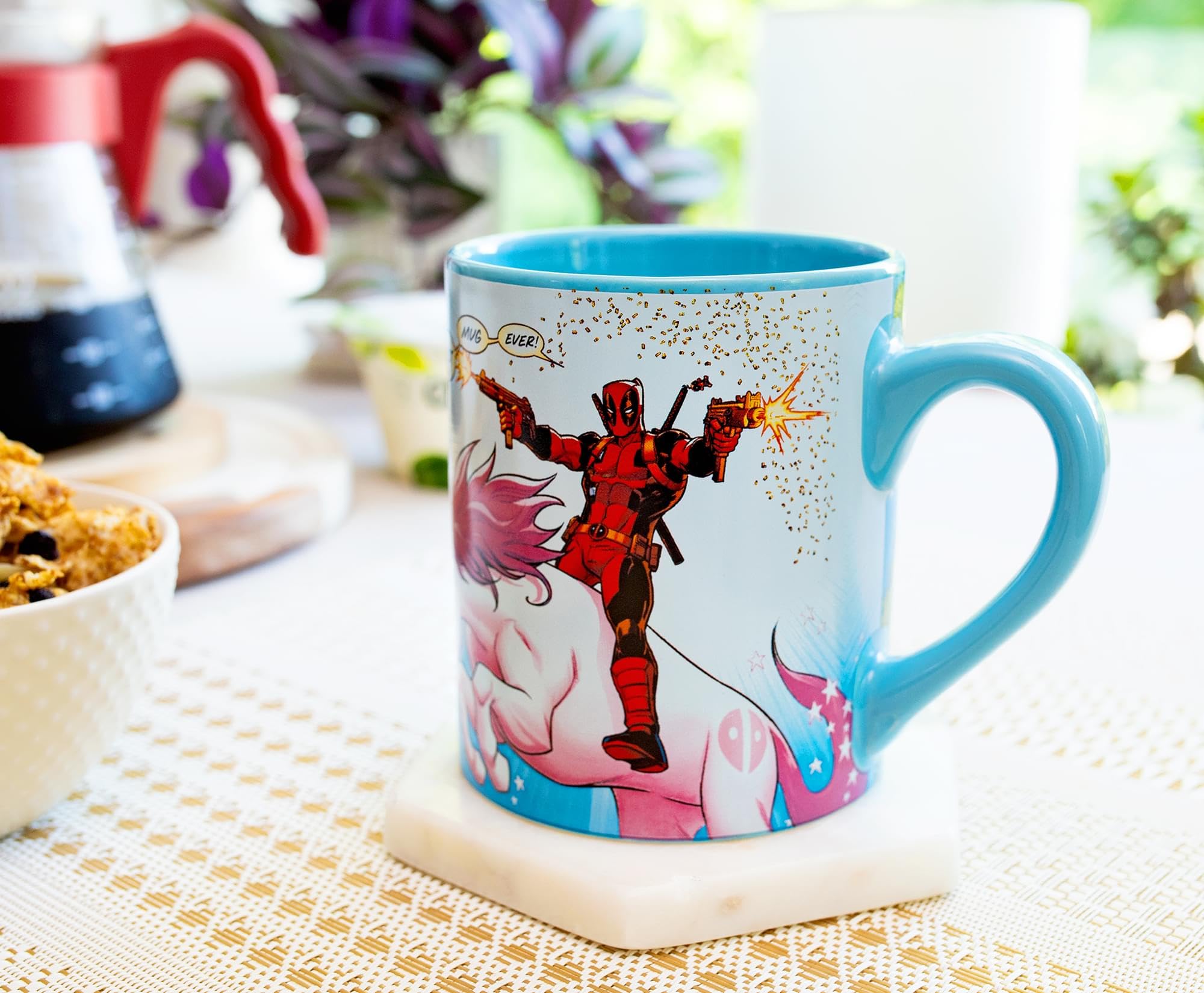 Official Marvel collectible Deadpool mug branding