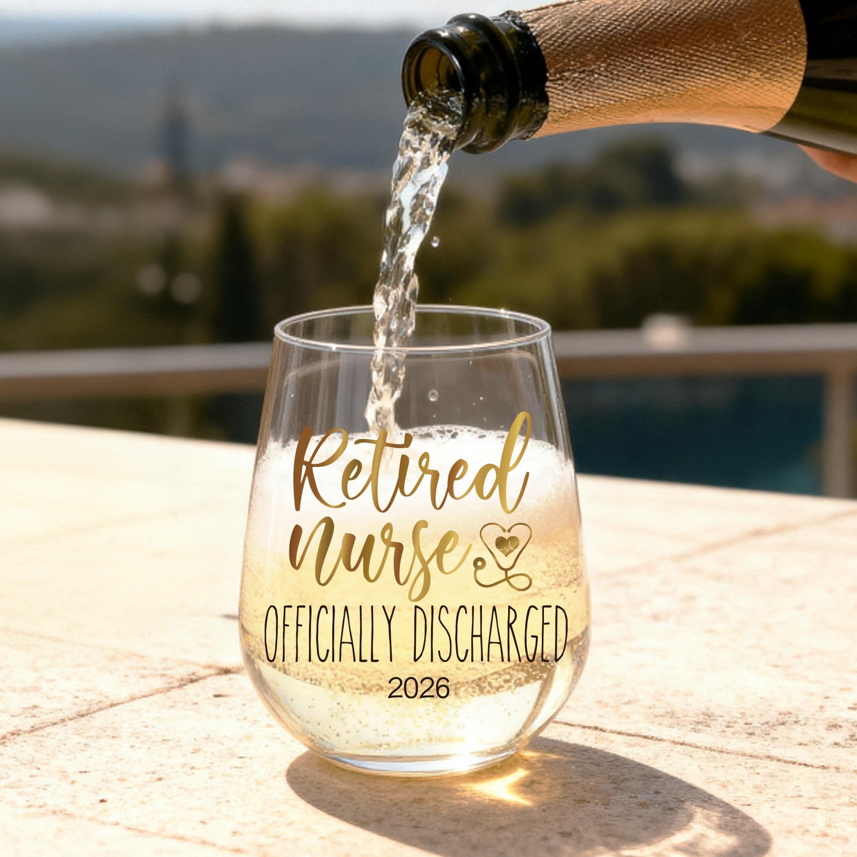 Officially Discharged nurses glass 15oz packaging