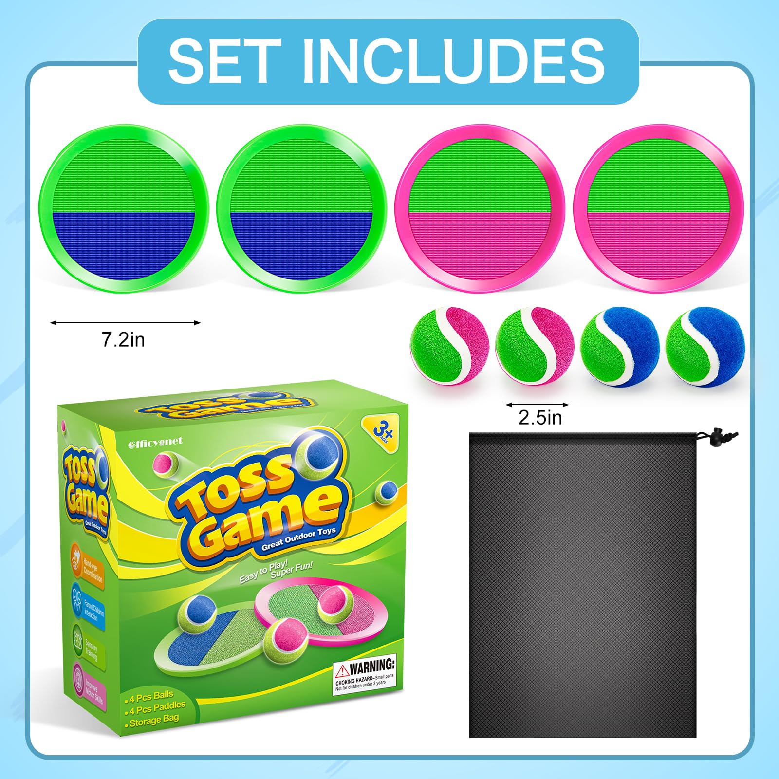 Durable ABS paddles with waterproof lining in Officygnet Ball Catch Game
