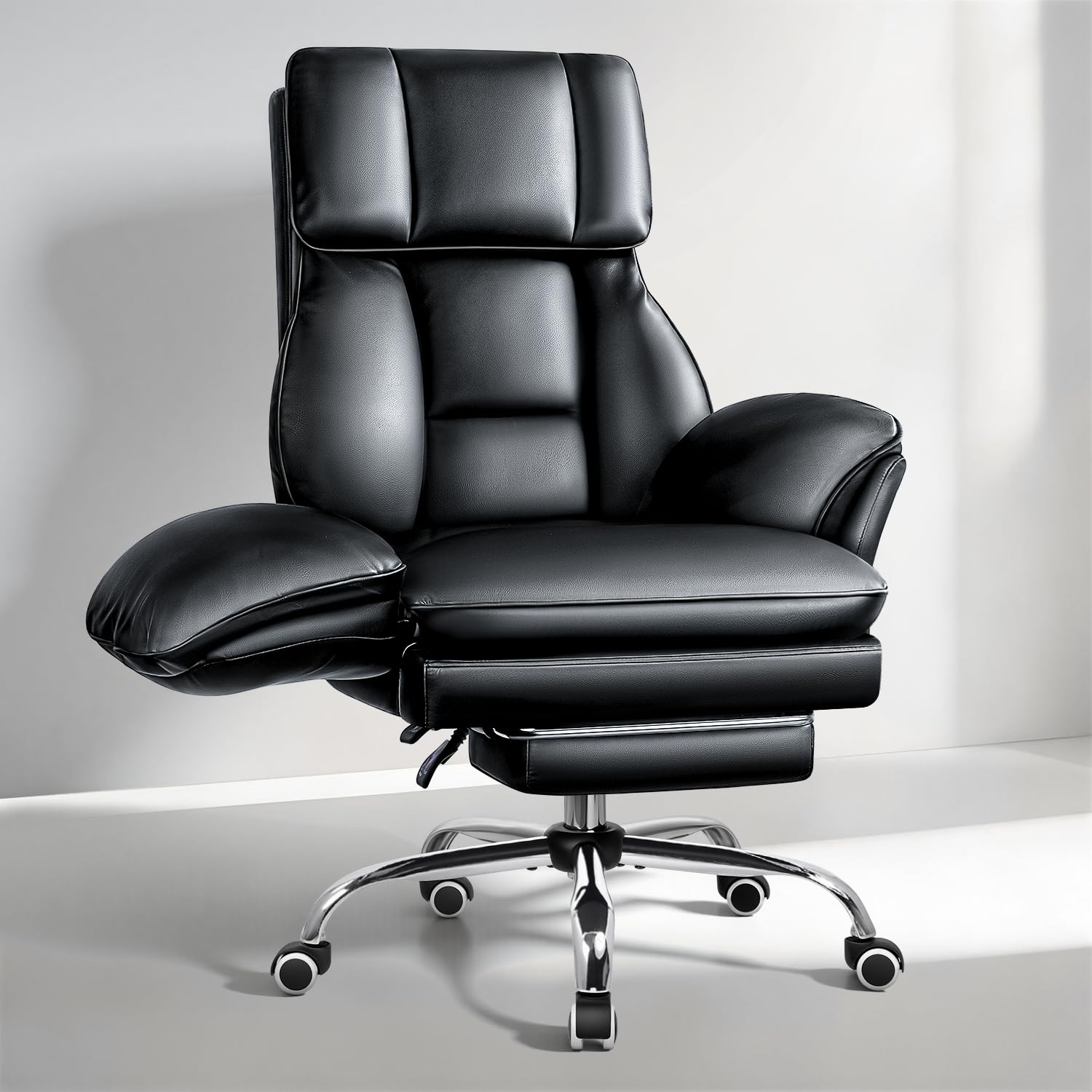 OFIKA big and tall office chair in black with flip armrests