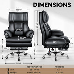 Leather ergonomic chair backrest with lumbar support