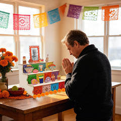 Unfinished dia de muertos altar frame ready for photo display