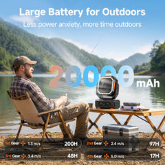 OGERY camping fan 270 degree tilt and remote control