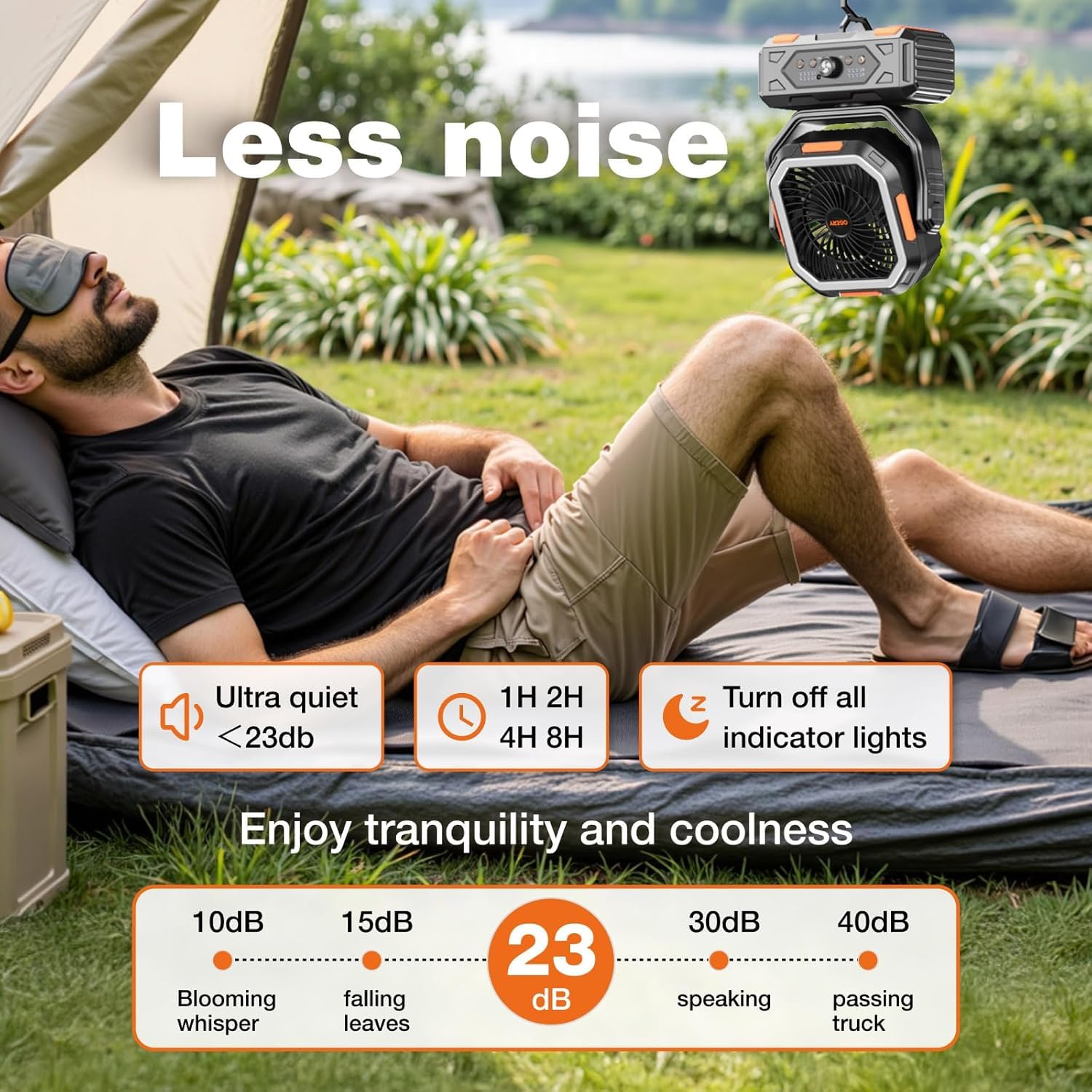 Carrying handle and 360 rotating hook for OGERY camping fan
