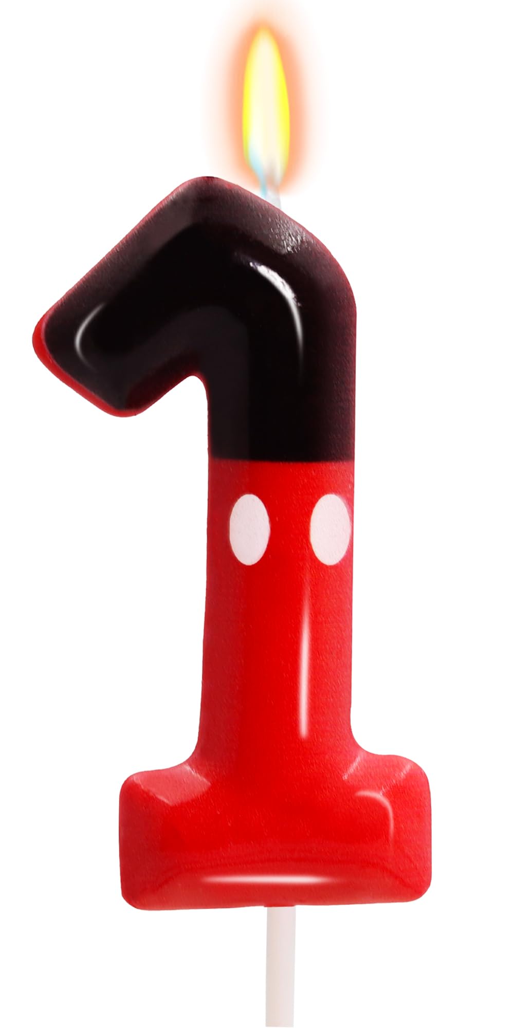 OGnomiFX red mouse number 1 birthday candle on cake