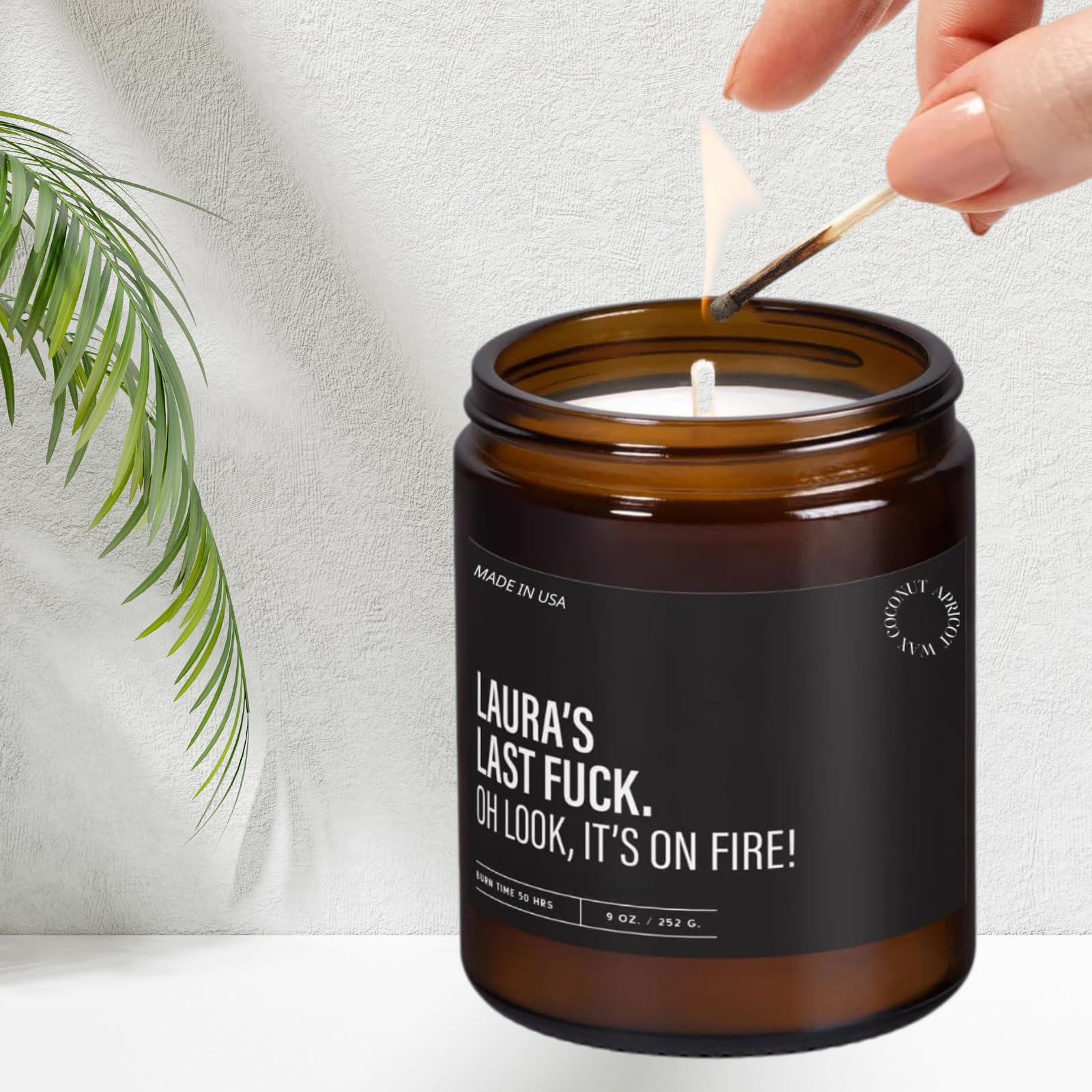 Coconut apricot wax lead-free cotton wick candle