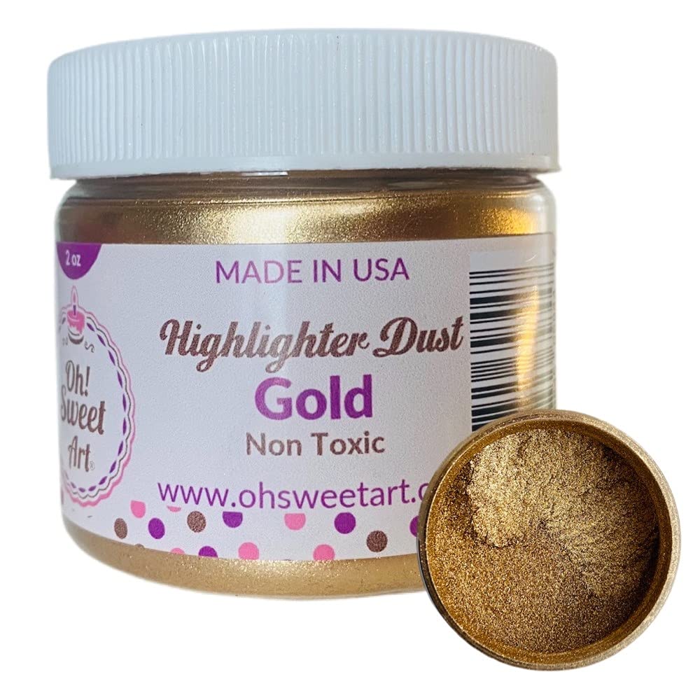 Oh! Sweet Art Gold Highlighter Dust 2oz for decorative cakes and crafts