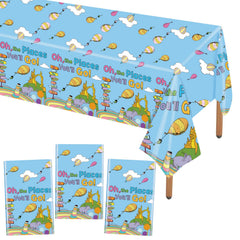 Oh The Places You'll Go tablecloth design with elephants and castles
