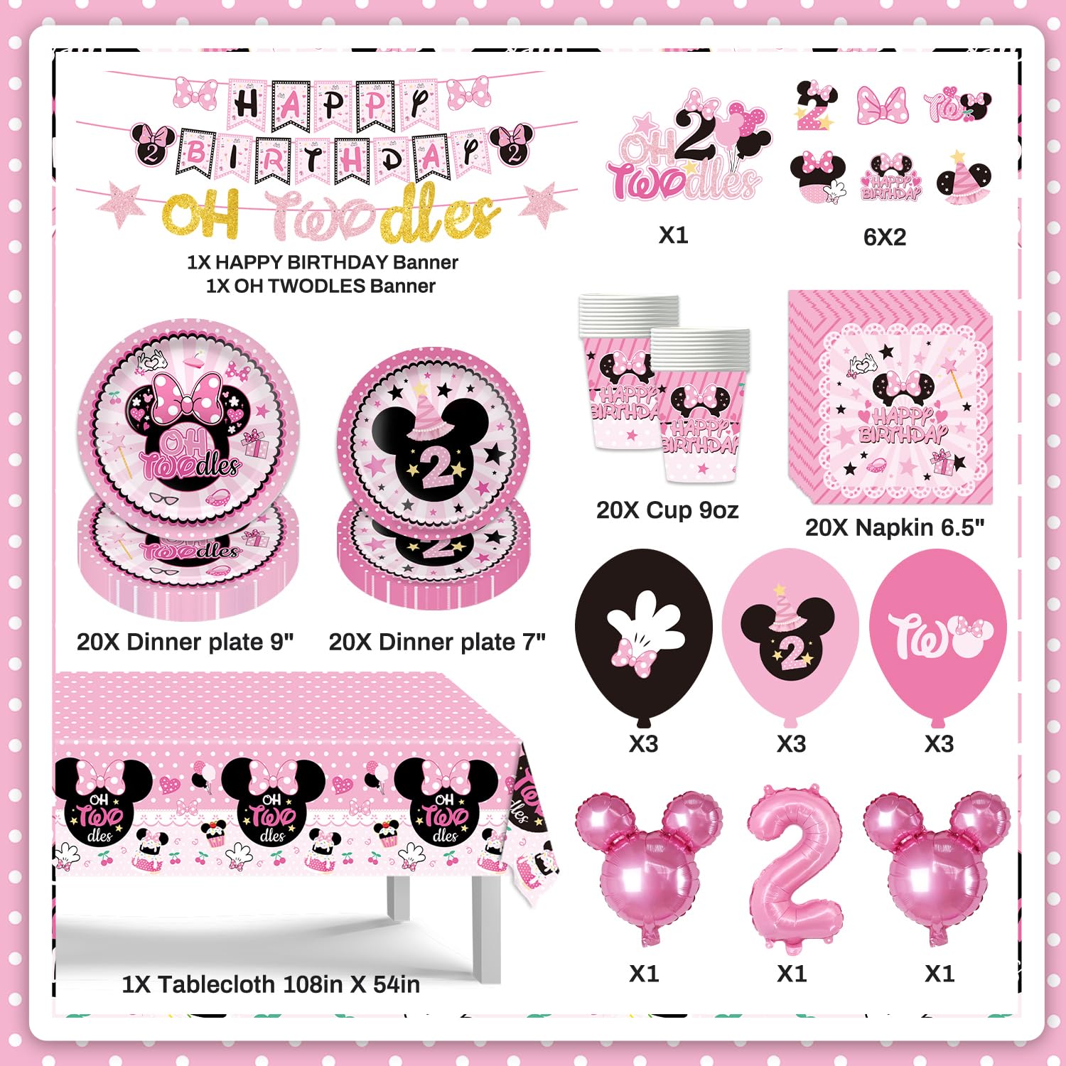 oh-twodles happy birthday banner included with set