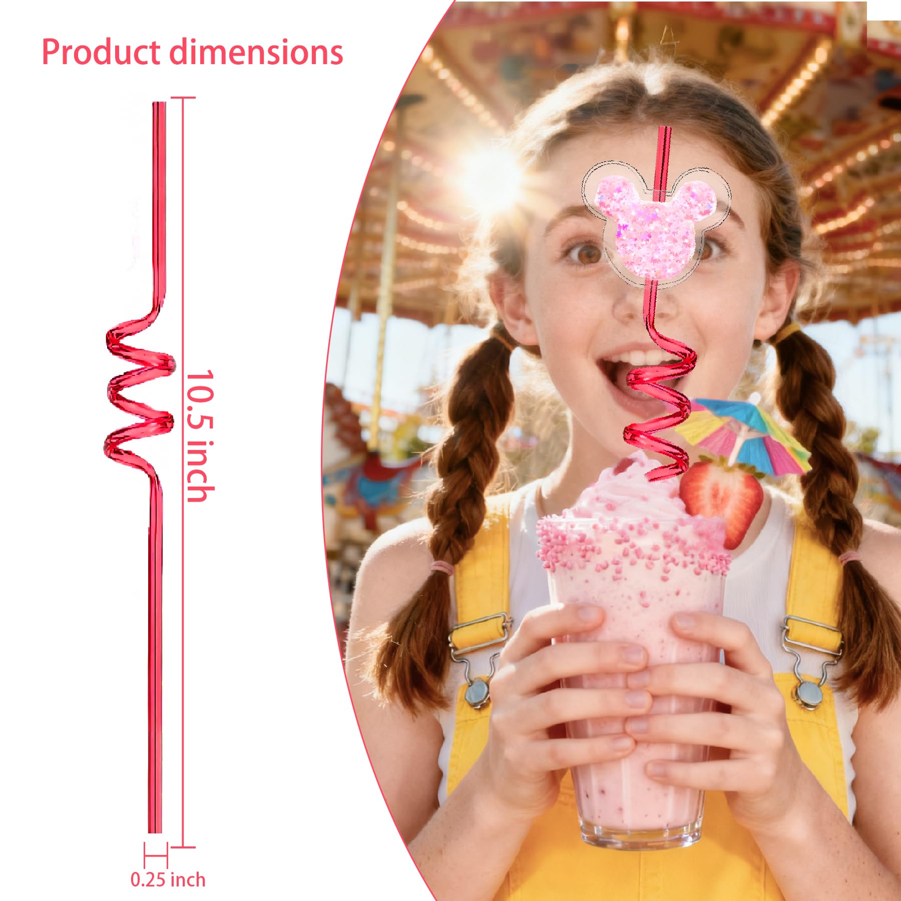 Oh Twodles reusable straws with glitter ear charms
