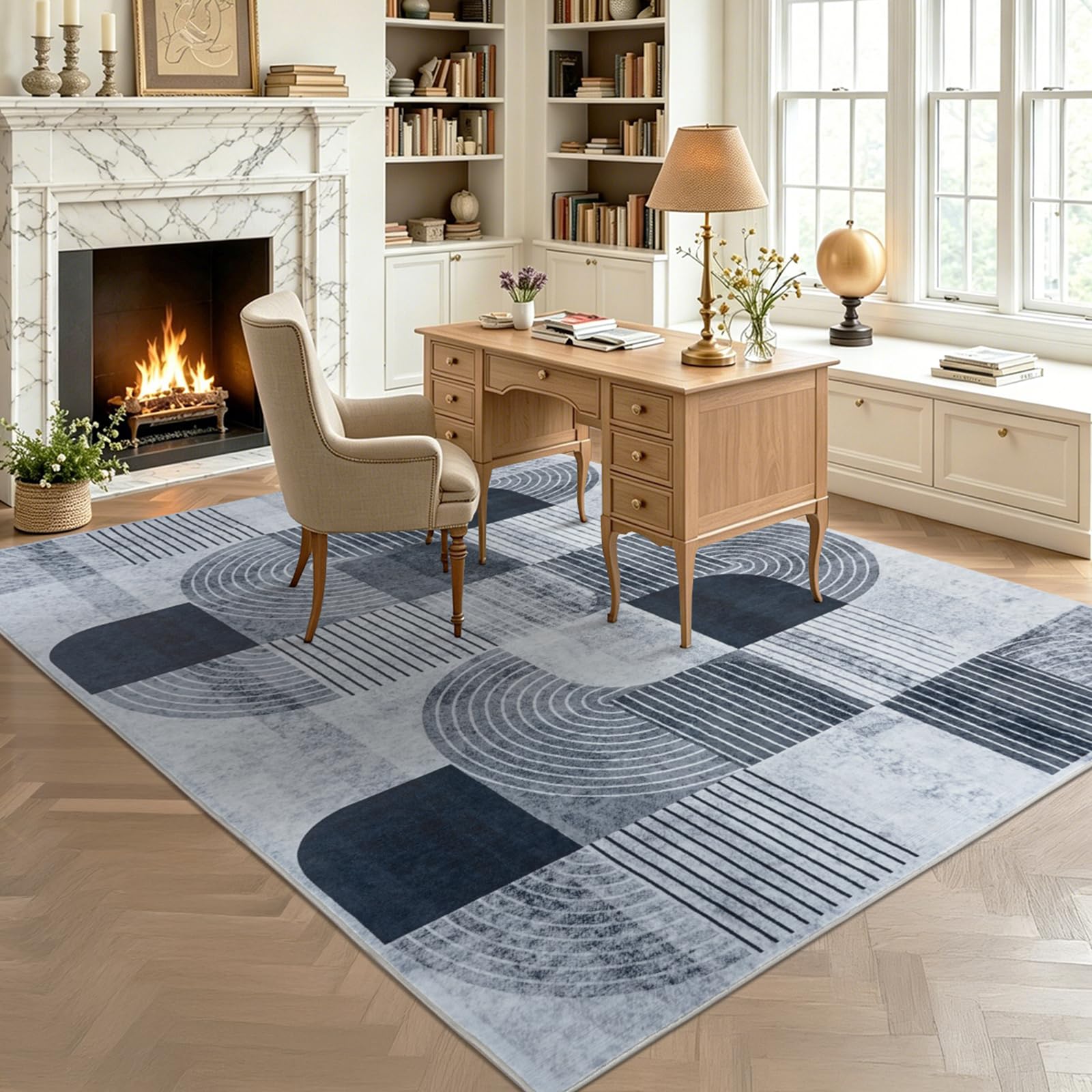 OHDS modern neutral design rug 4x6 ft