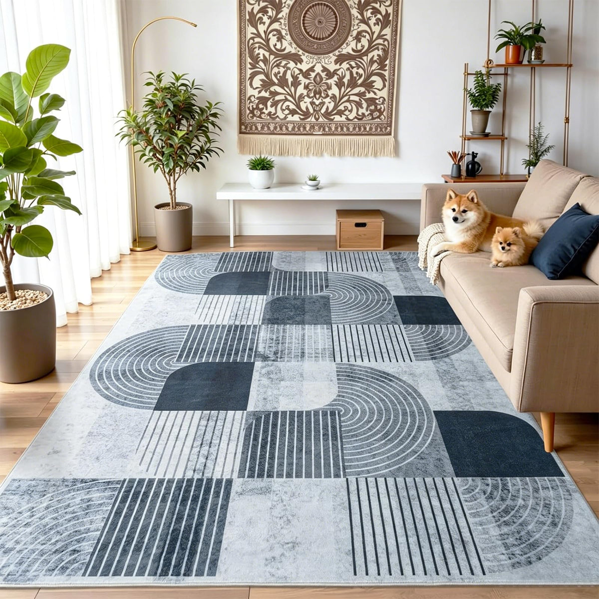 OHDS washable area rug 4x6 ft edge detail