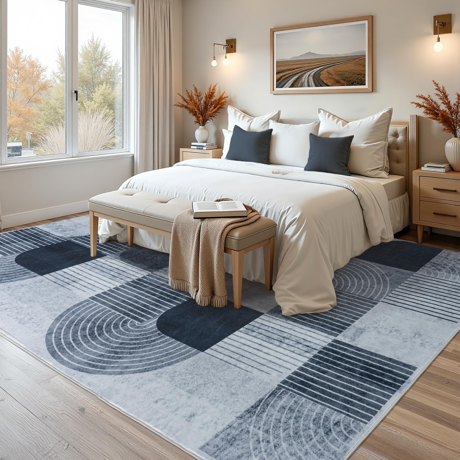OHDS washable area rug 4x6 ft reinforced edges