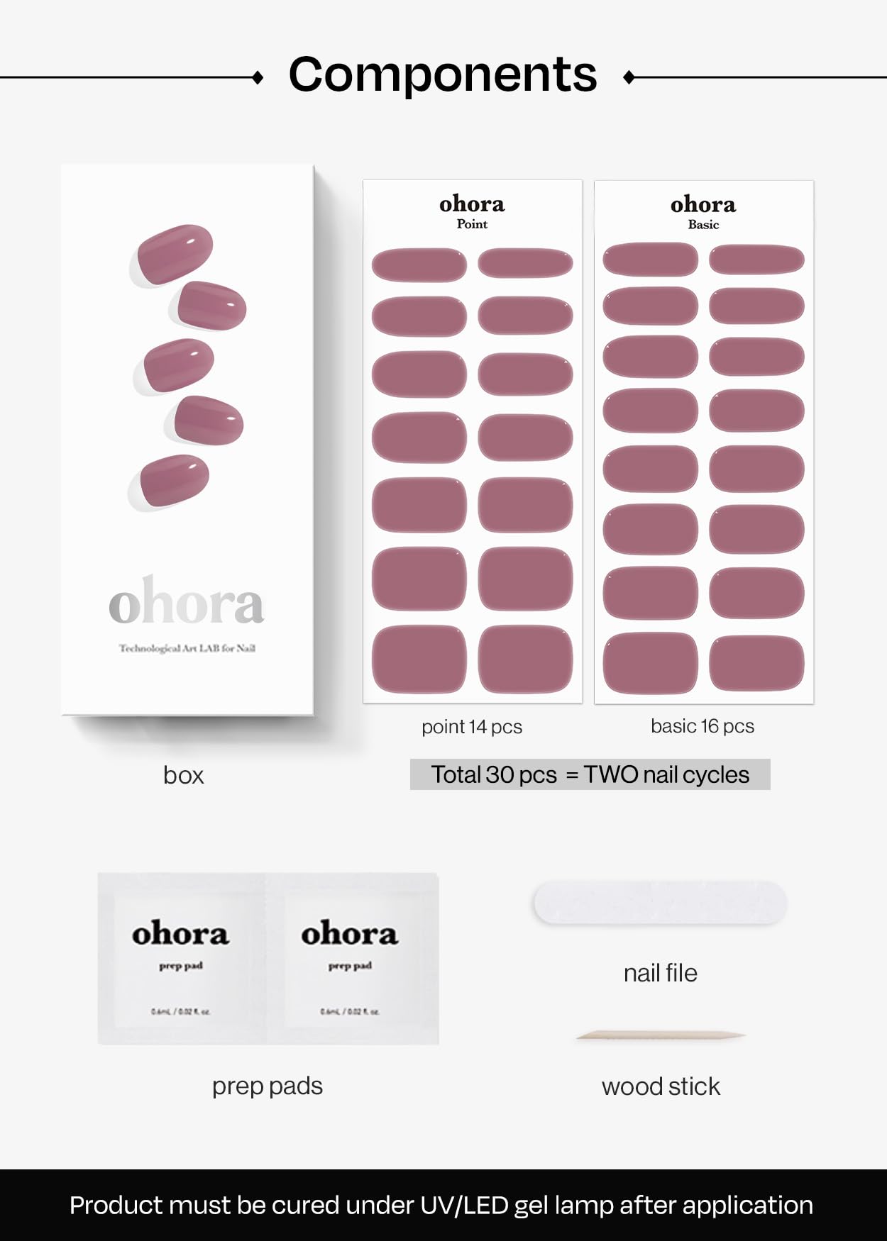 Vegan and animal-friendly ohora gel nail wraps N Bare Plum