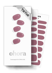 ohora Semi Cured Gel Nail Strips N Bare Plum box with 30 wraps in 15 sizes