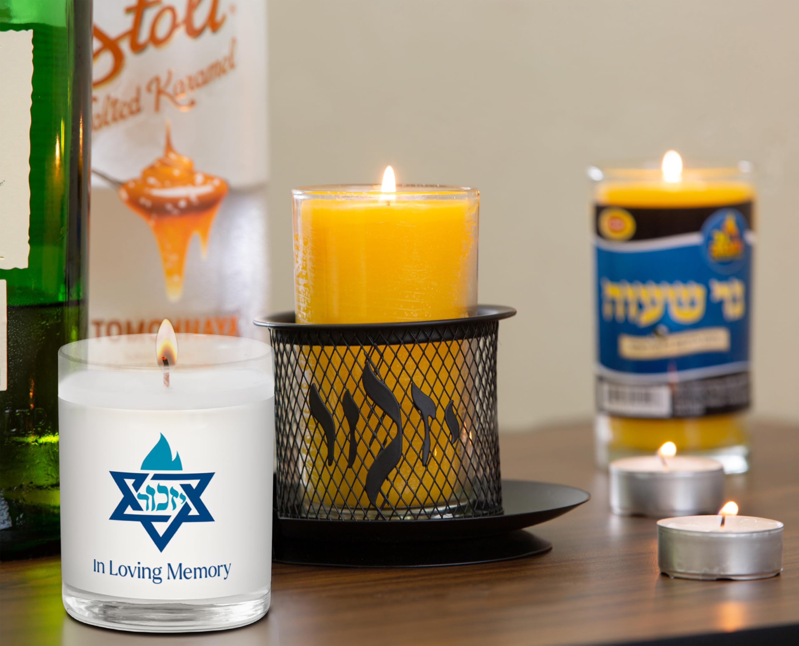 Paraffin wax smokeless unscented memorial candle