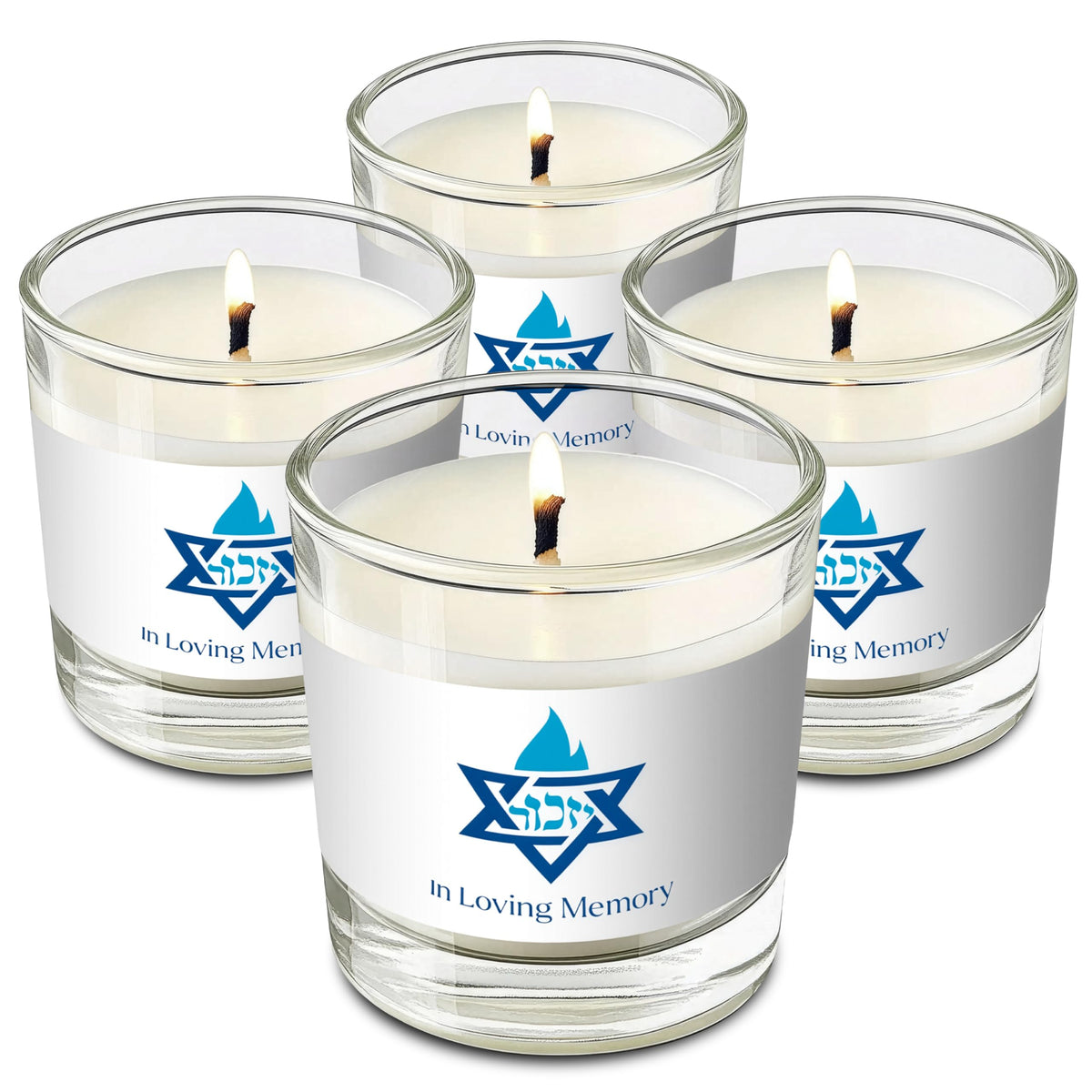 Ohr Candles Yahrzeit Memorial Candles in glass tumbler