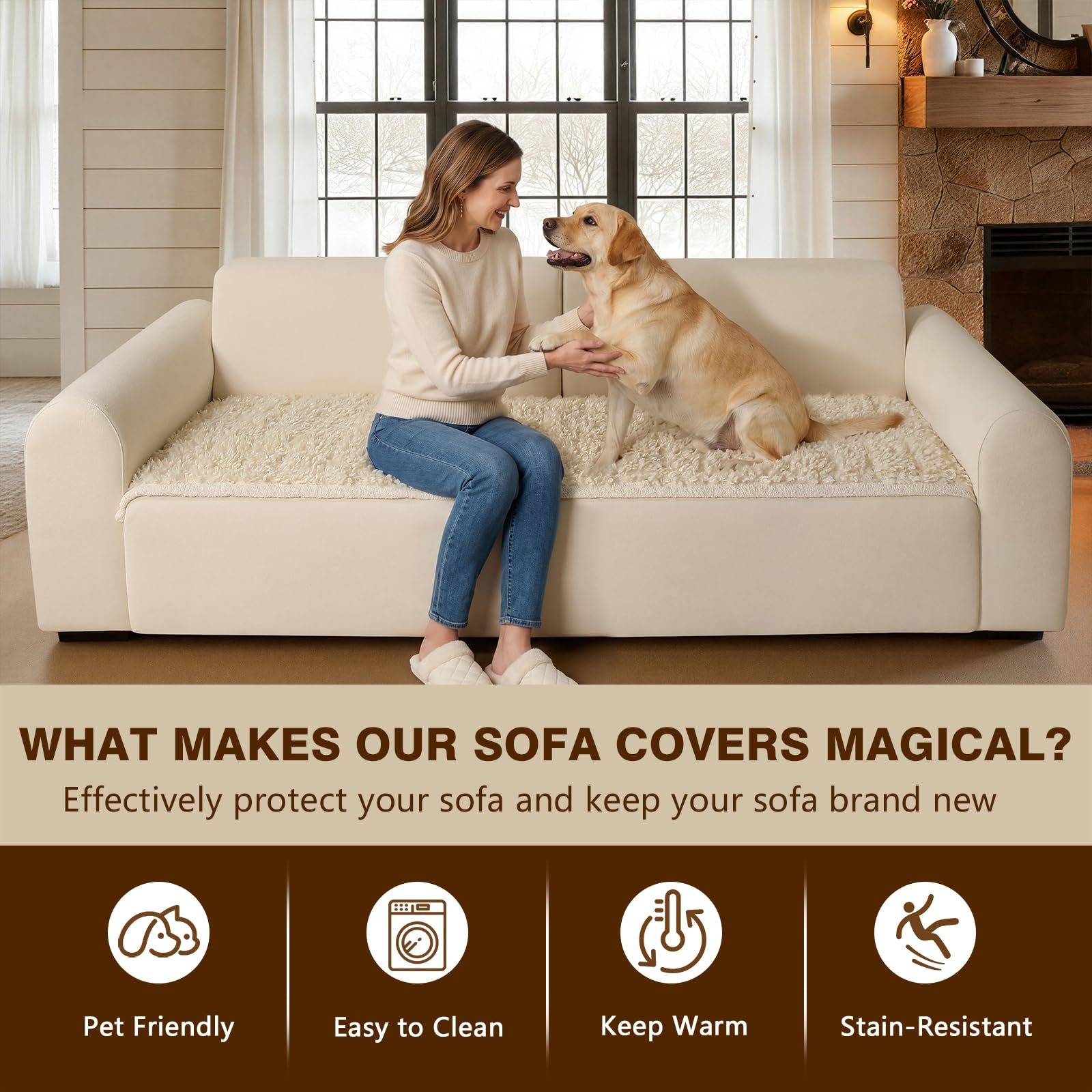 Premium faux teddy fur texture on OHSIO cover