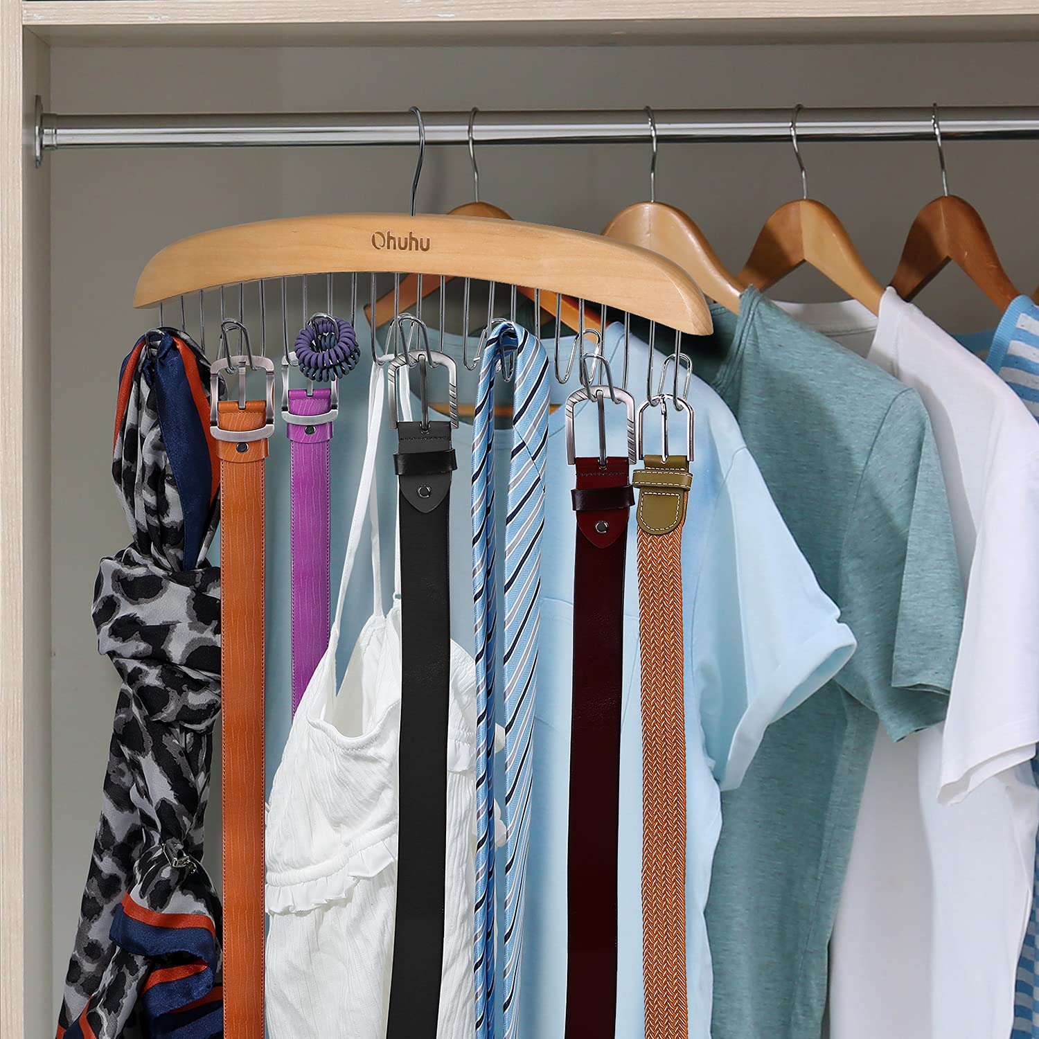 Premium wood closet organizer by Ohuhu