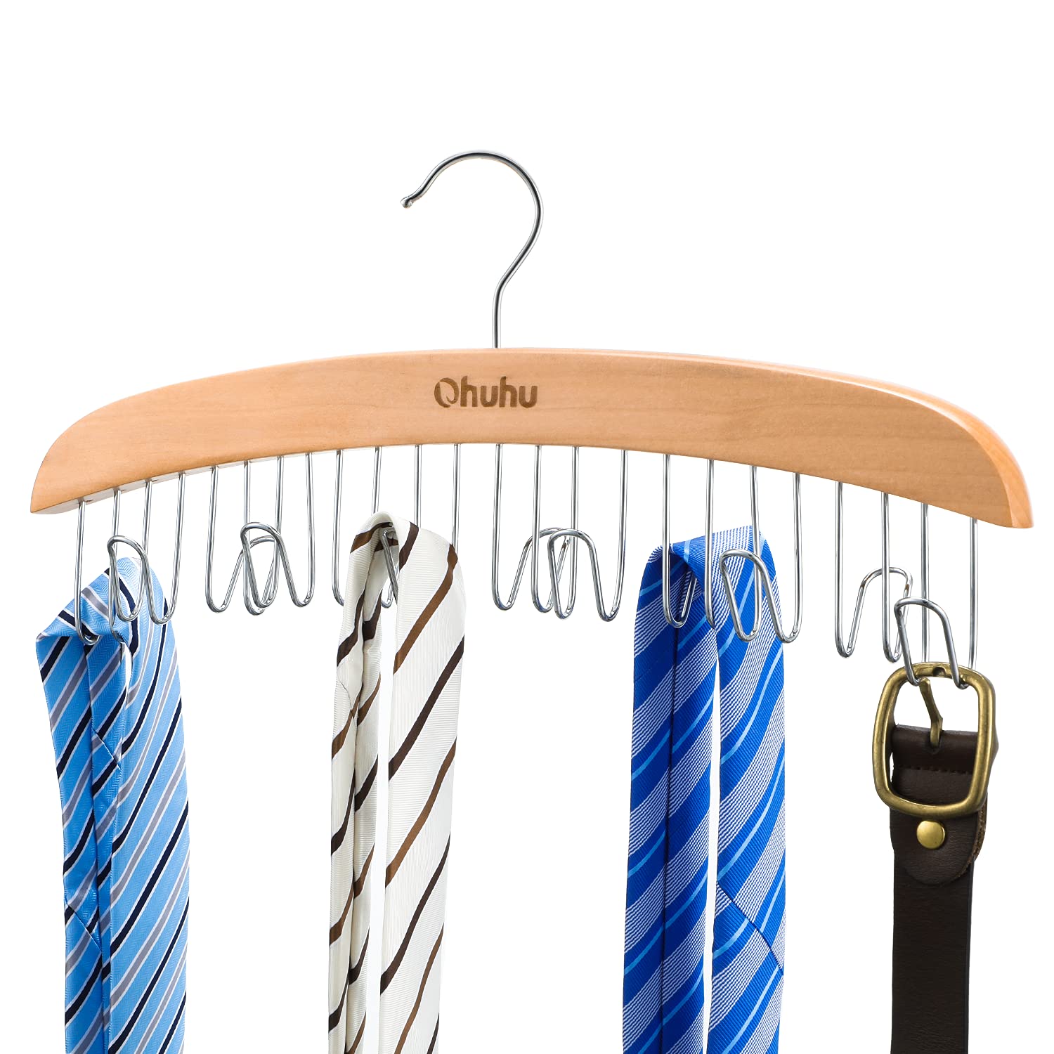 Ohuhu belt hanger for belts ties scarves and more