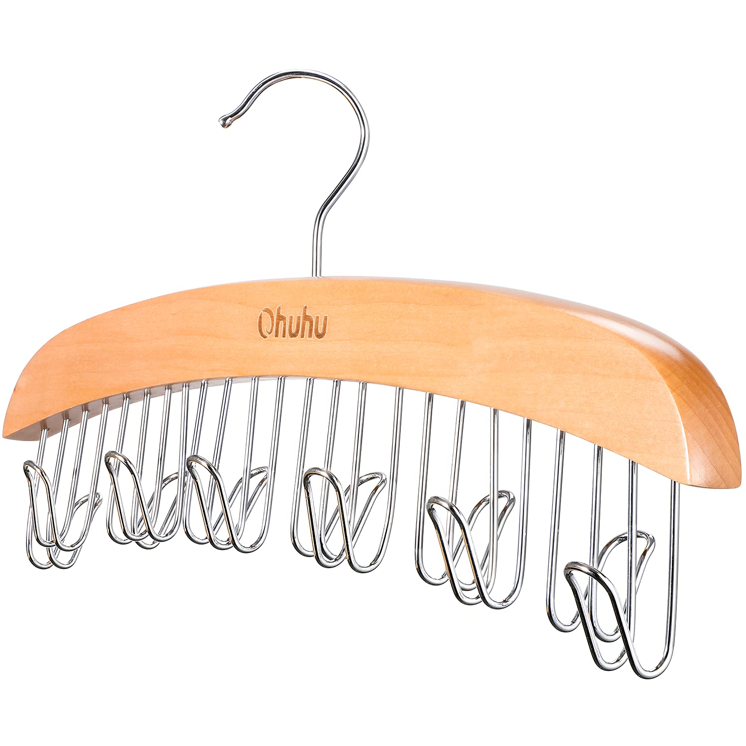 Ohuhu wooden belt organizer for belts and accessories